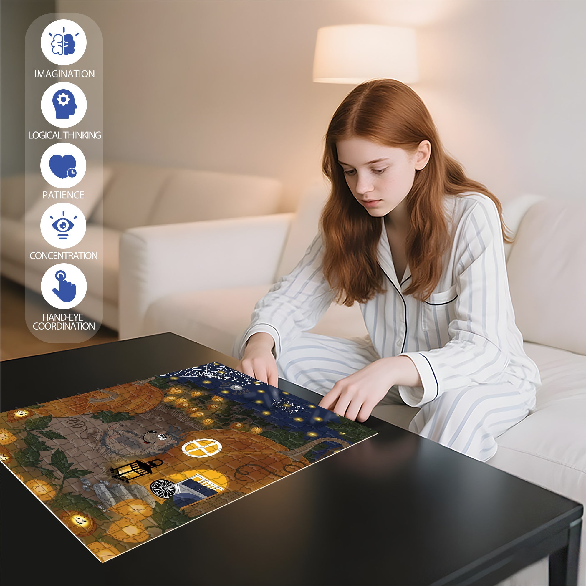 Mr. Hedgehog 500pcs/1000pcs Jigsaw Puzzle, Scratch-Resistant, Interactive Family Game & Brain-Boosting DIY Decor, Perfect for Halloween, Christmas & New Year Gifts, Family Puzzle Game