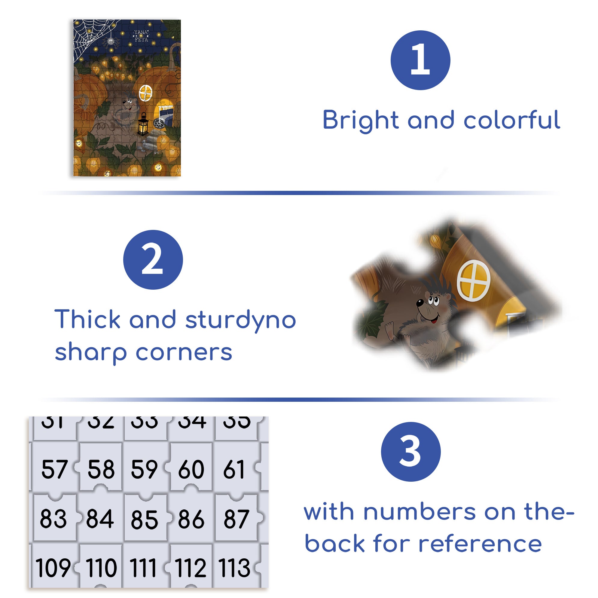 Mr. Hedgehog 500pcs/1000pcs Jigsaw Puzzle, Scratch-Resistant, Interactive Family Game & Brain-Boosting DIY Decor, Perfect for Halloween, Christmas & New Year Gifts, Family Puzzle Game