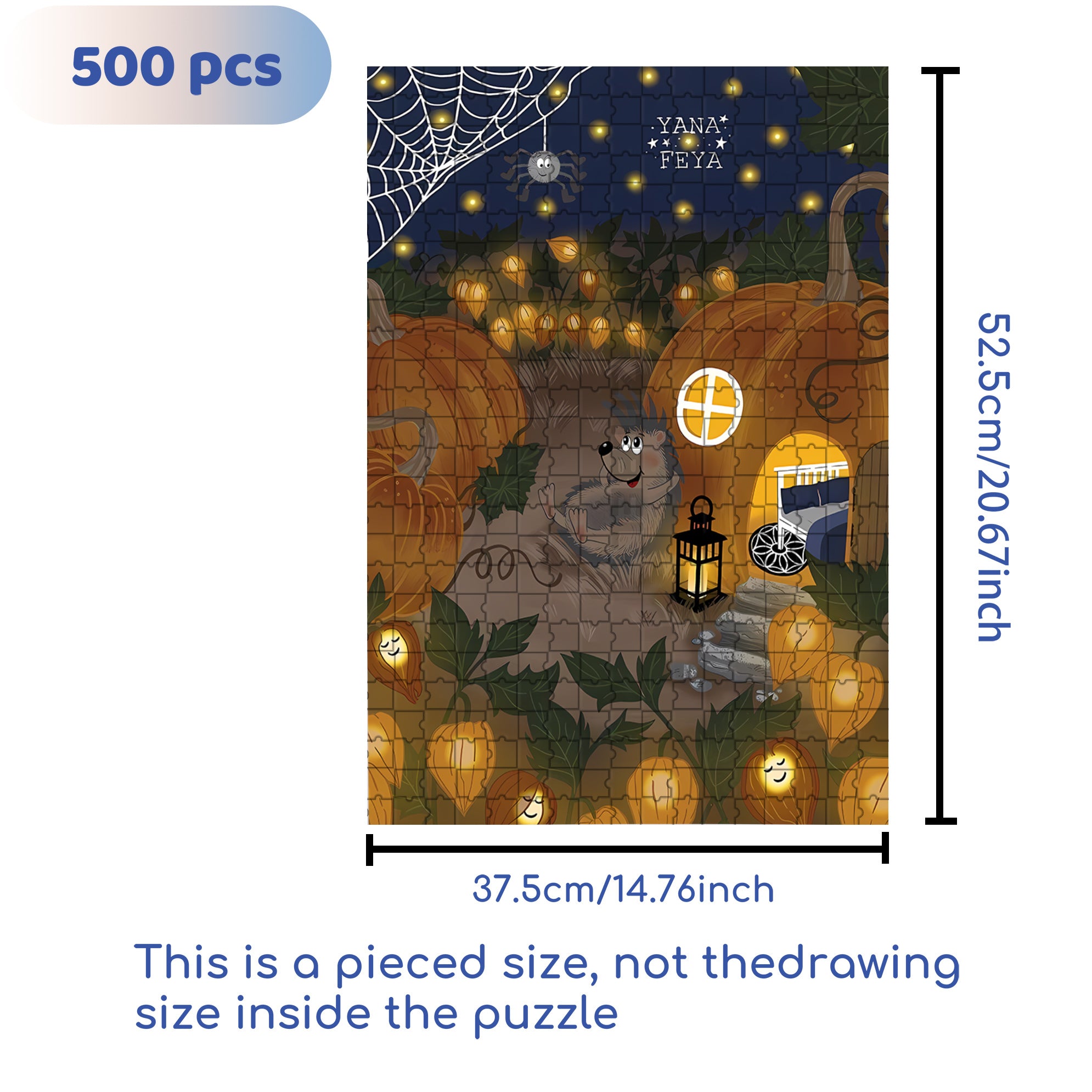 Mr. Hedgehog 500pcs/1000pcs Jigsaw Puzzle, Scratch-Resistant, Interactive Family Game & Brain-Boosting DIY Decor, Perfect for Halloween, Christmas & New Year Gifts, Family Puzzle Game