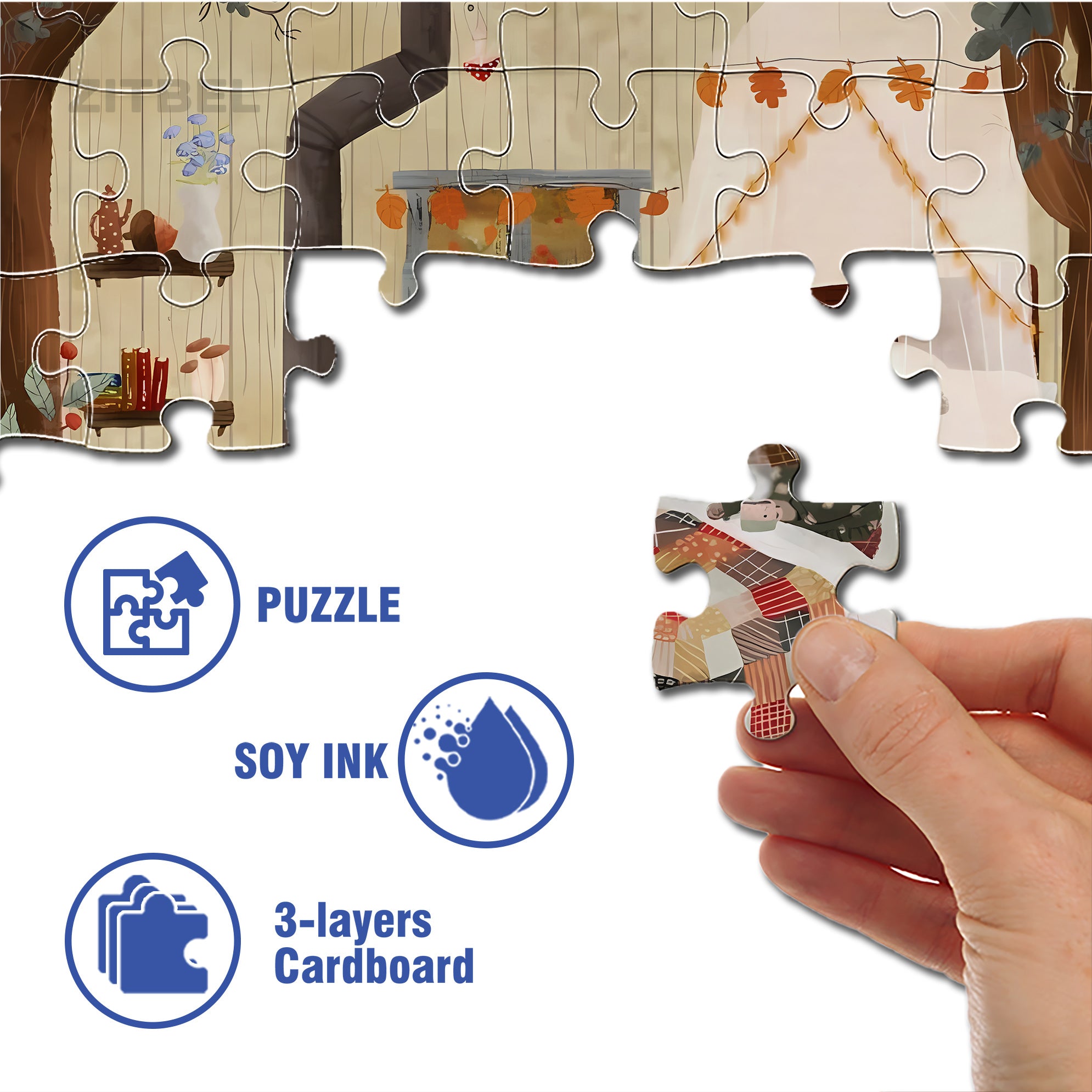 Mr. Mouse 500pcs/1000pcs Jigsaw Puzzle, Scratch-Resistant, Interactive Family Game & Brain-Boosting DIY Decor, Perfect for Halloween, Christmas & New Year Gifts, Family Puzzle Game