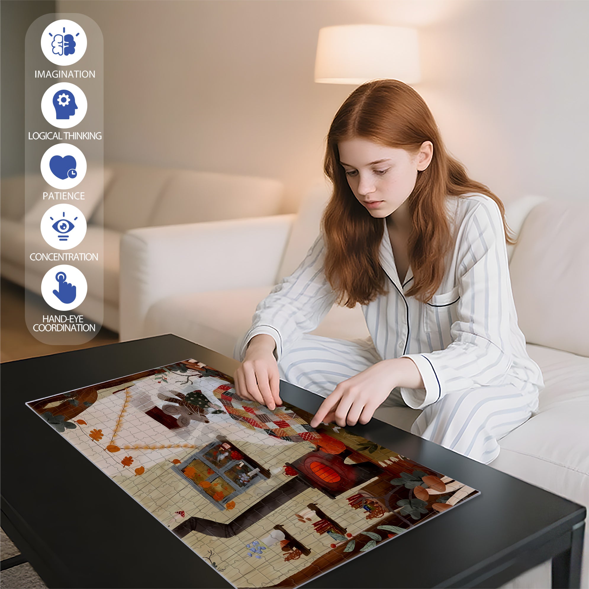 Mr. Mouse 500pcs/1000pcs Jigsaw Puzzle, Scratch-Resistant, Interactive Family Game & Brain-Boosting DIY Decor, Perfect for Halloween, Christmas & New Year Gifts, Family Puzzle Game