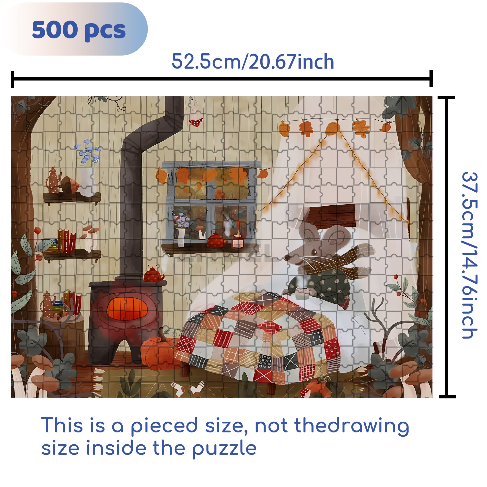 Mr. Mouse 500pcs/1000pcs Jigsaw Puzzle, Scratch-Resistant, Interactive Family Game & Brain-Boosting DIY Decor, Perfect for Halloween, Christmas & New Year Gifts, Family Puzzle Game