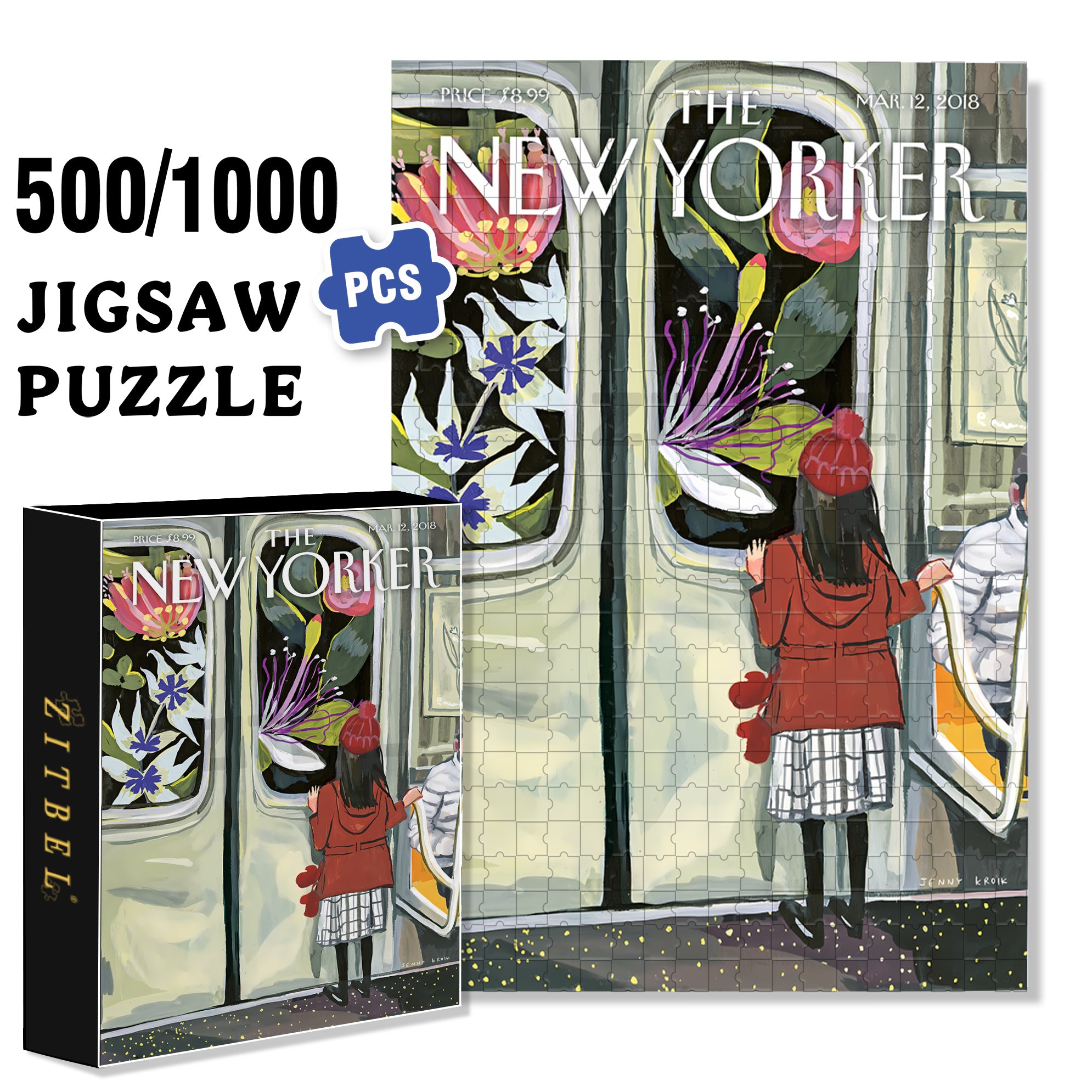 Next Stop Spring 500pcs/1000pcs Jigsaw Puzzle, Scratch-Resistant, Interactive Family Game & Brain-Boosting DIY Decor, Perfect for Halloween, Christmas & New Year Gifts, Family Puzzle Game