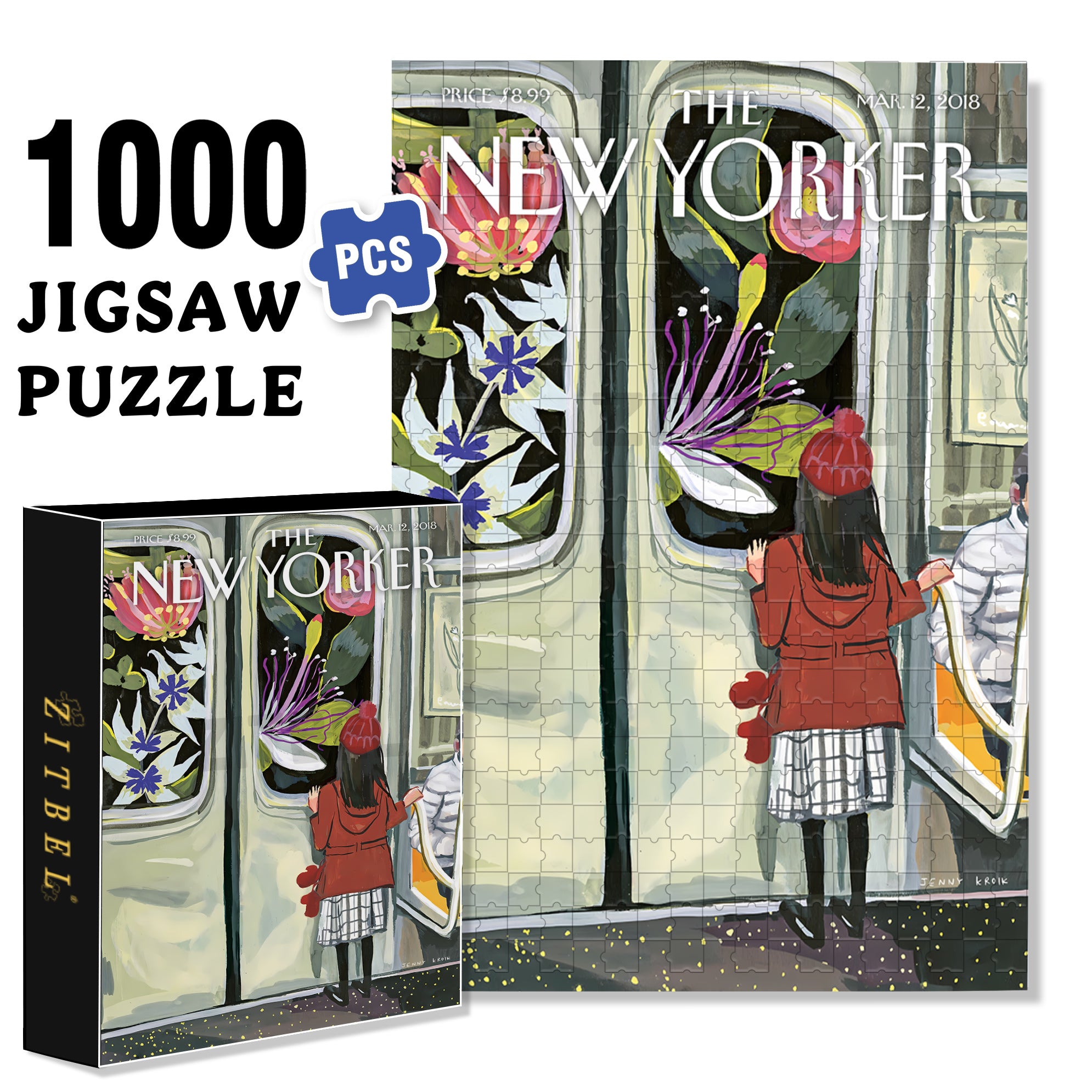 Next Stop Spring 500pcs/1000pcs Jigsaw Puzzle, Scratch-Resistant, Interactive Family Game & Brain-Boosting DIY Decor, Perfect for Halloween, Christmas & New Year Gifts, Family Puzzle Game