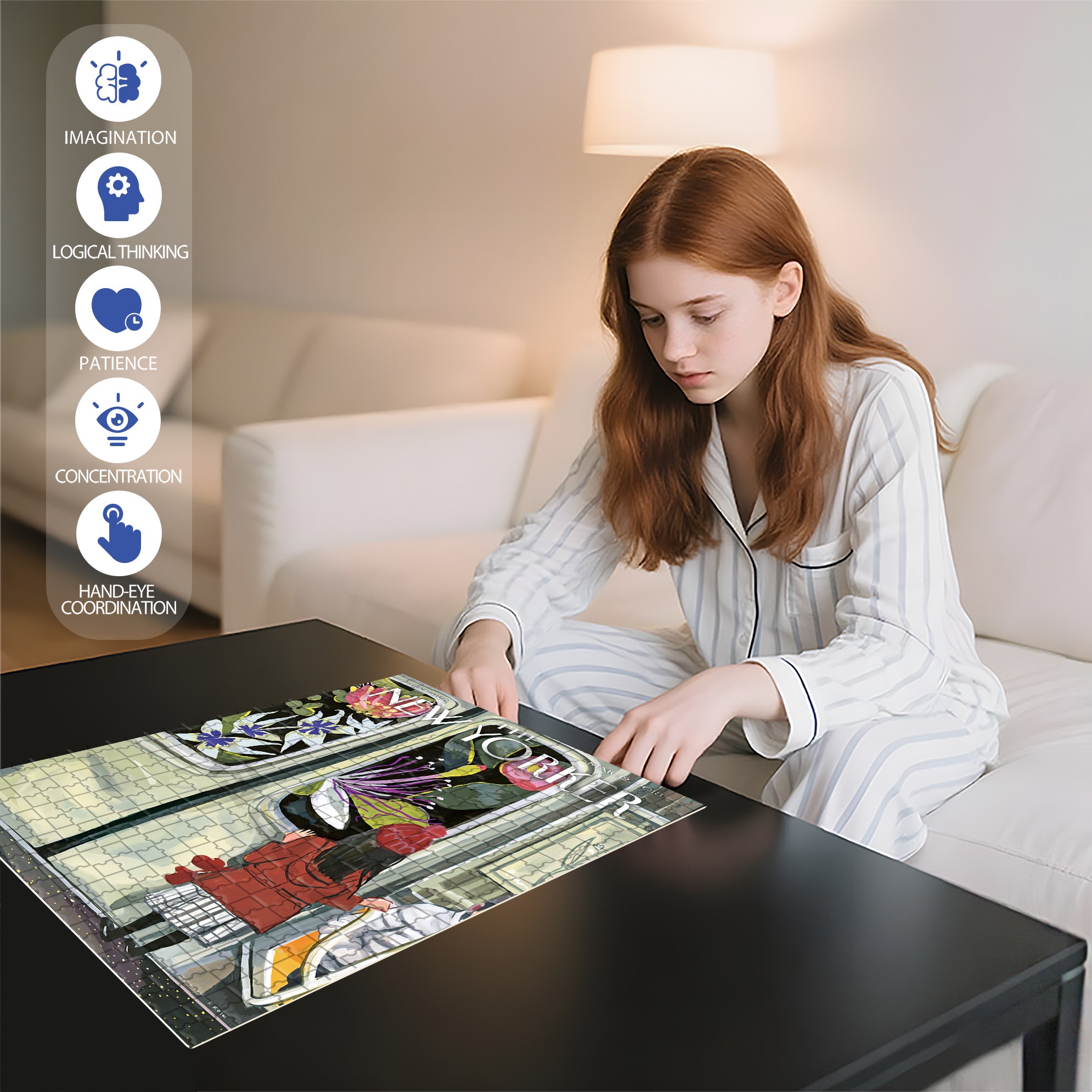 Next Stop Spring 500pcs/1000pcs Jigsaw Puzzle, Scratch-Resistant, Interactive Family Game & Brain-Boosting DIY Decor, Perfect for Halloween, Christmas & New Year Gifts, Family Puzzle Game