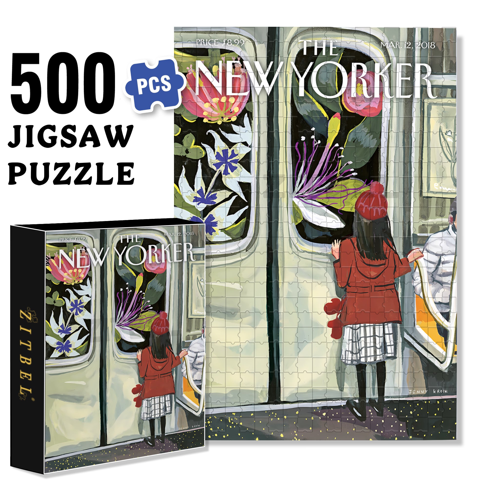 Next Stop Spring 500pcs/1000pcs Jigsaw Puzzle, Scratch-Resistant, Interactive Family Game & Brain-Boosting DIY Decor, Perfect for Halloween, Christmas & New Year Gifts, Family Puzzle Game