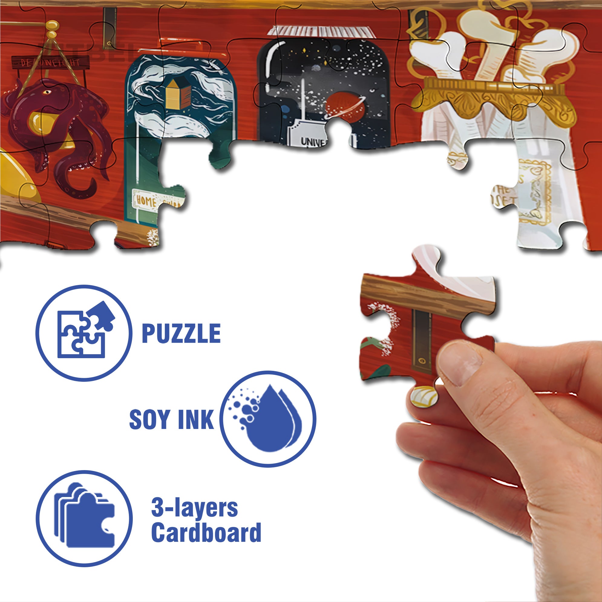 Observer 500pcs/1000pcs Jigsaw Puzzle, Scratch-Resistant, Interactive Family Game & Brain-Boosting DIY Decor, Perfect for Halloween, Christmas & New Year Gifts, Family Puzzle Game