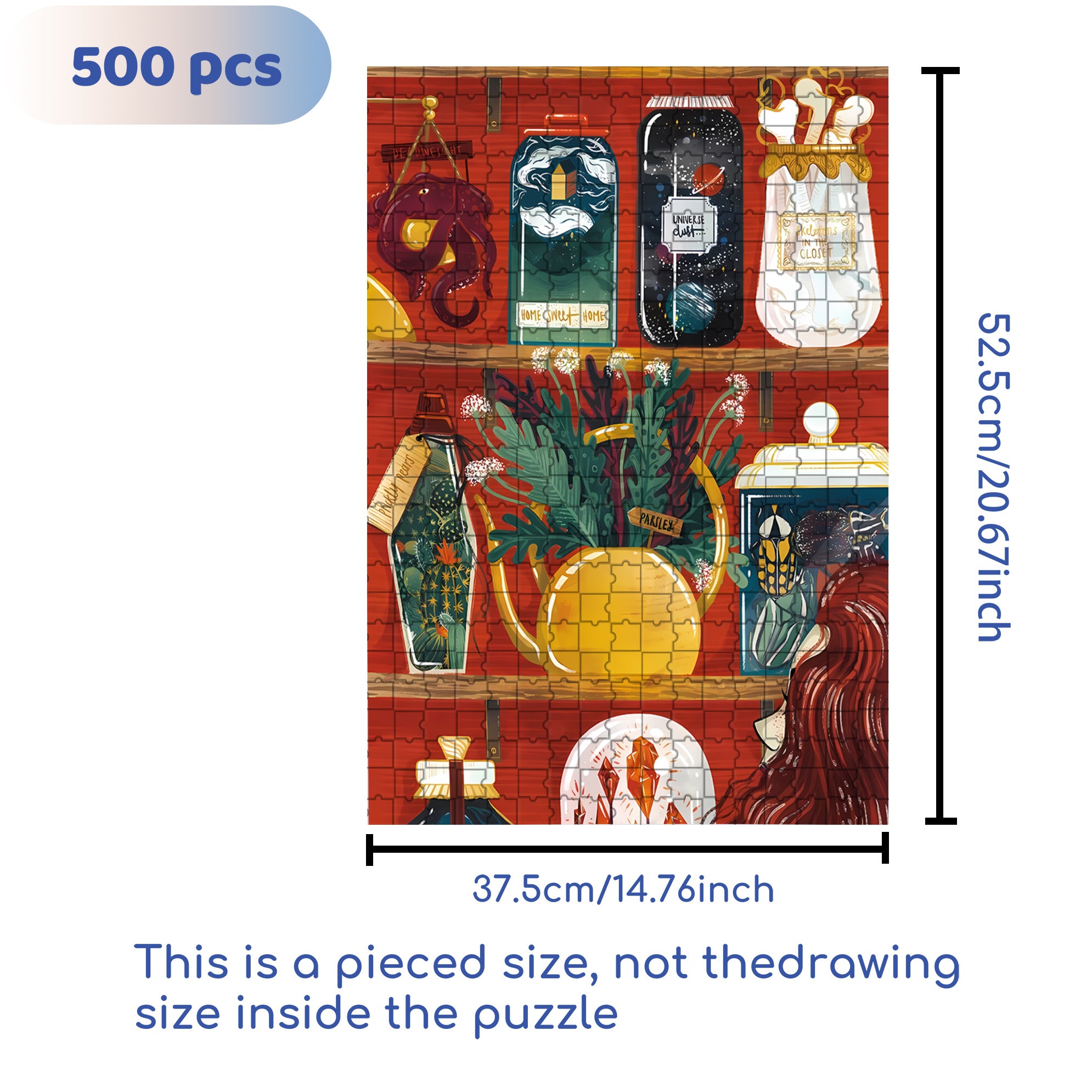 Observer 500pcs/1000pcs Jigsaw Puzzle, Scratch-Resistant, Interactive Family Game & Brain-Boosting DIY Decor, Perfect for Halloween, Christmas & New Year Gifts, Family Puzzle Game