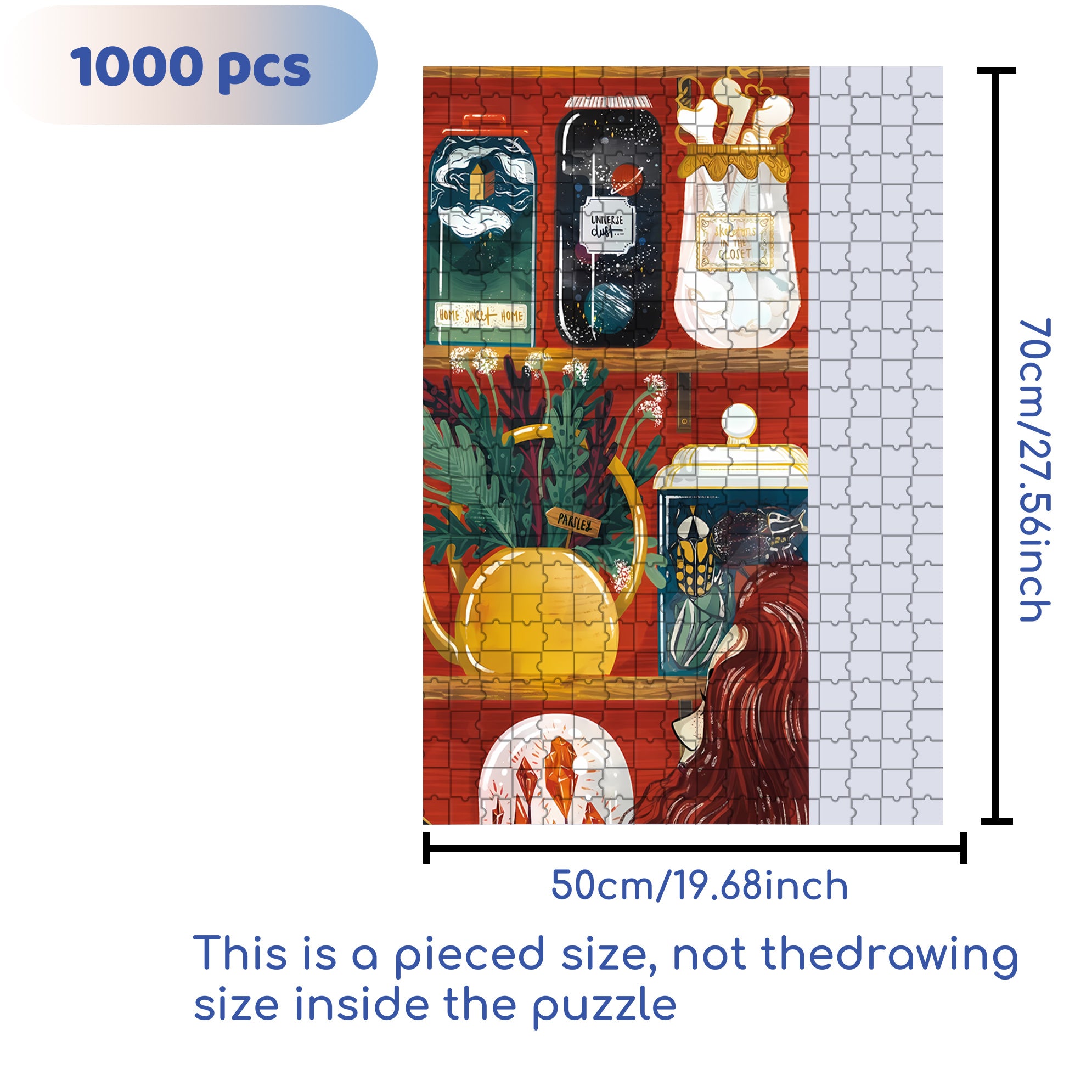 Observer 500pcs/1000pcs Jigsaw Puzzle, Scratch-Resistant, Interactive Family Game & Brain-Boosting DIY Decor, Perfect for Halloween, Christmas & New Year Gifts, Family Puzzle Game