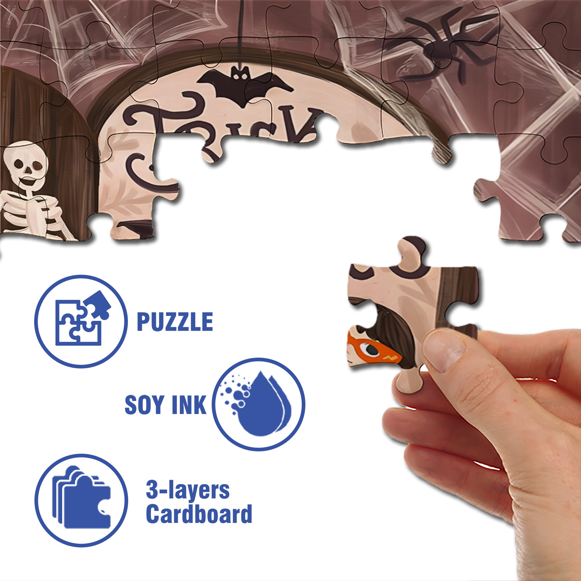 Olivia Gibbs 500pcs/1000pcs Jigsaw Puzzle, Scratch-Resistant, Interactive Family Game & Brain-Boosting DIY Decor, Perfect for Halloween, Christmas & New Year Gifts, Family Puzzle Game