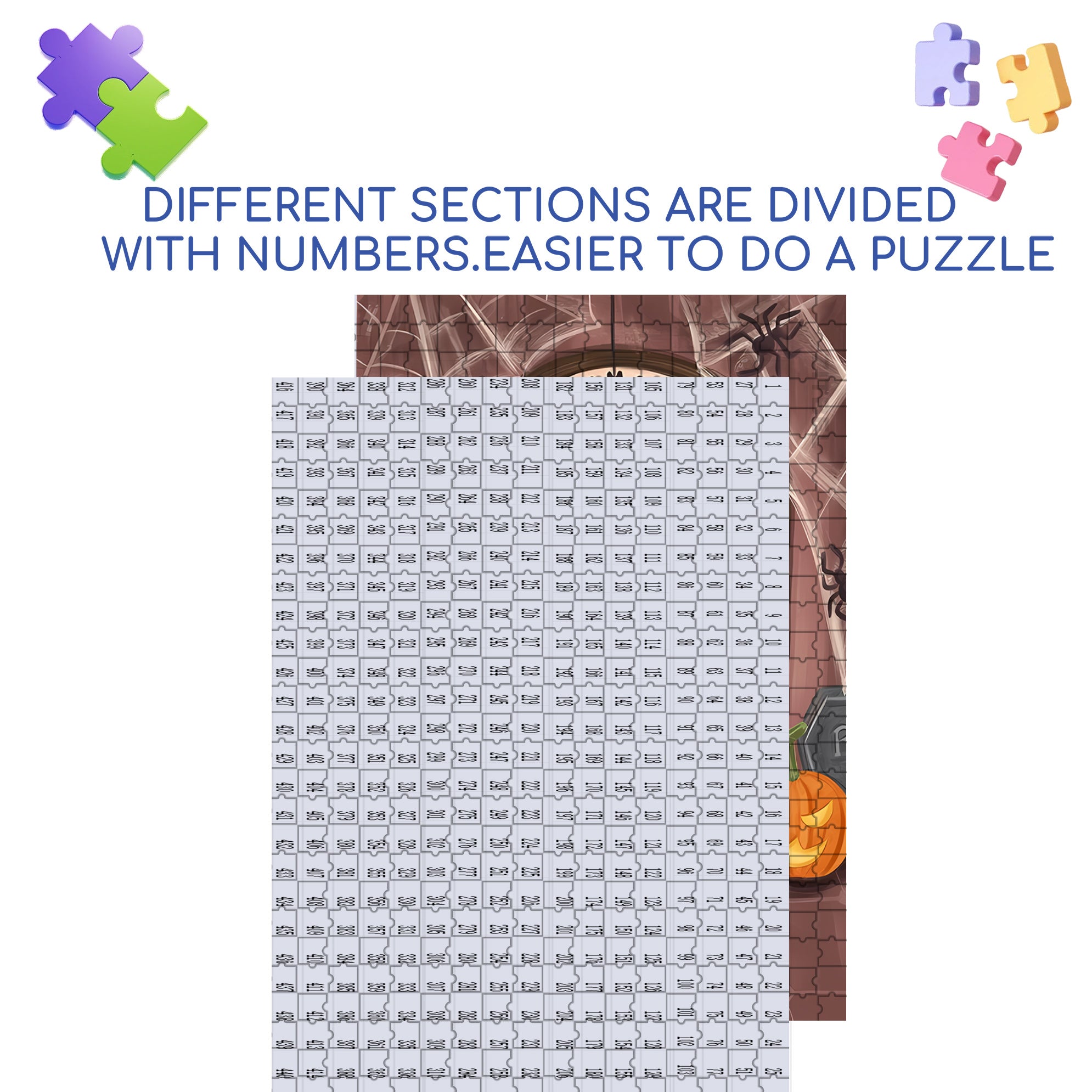 Olivia Gibbs 500pcs/1000pcs Jigsaw Puzzle, Scratch-Resistant, Interactive Family Game & Brain-Boosting DIY Decor, Perfect for Halloween, Christmas & New Year Gifts, Family Puzzle Game