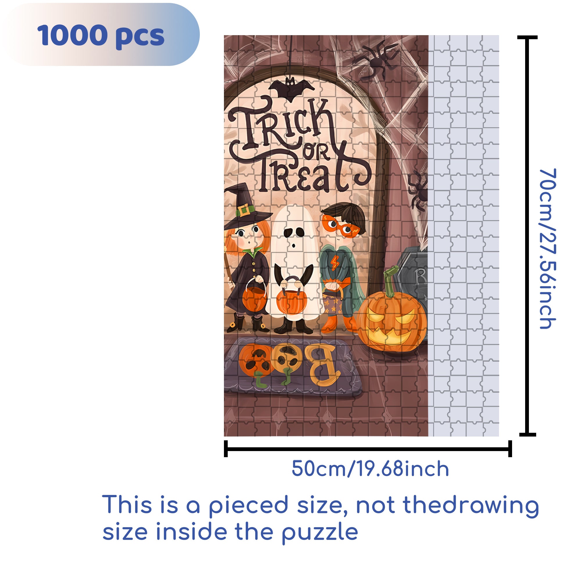 Olivia Gibbs 500pcs/1000pcs Jigsaw Puzzle, Scratch-Resistant, Interactive Family Game & Brain-Boosting DIY Decor, Perfect for Halloween, Christmas & New Year Gifts, Family Puzzle Game