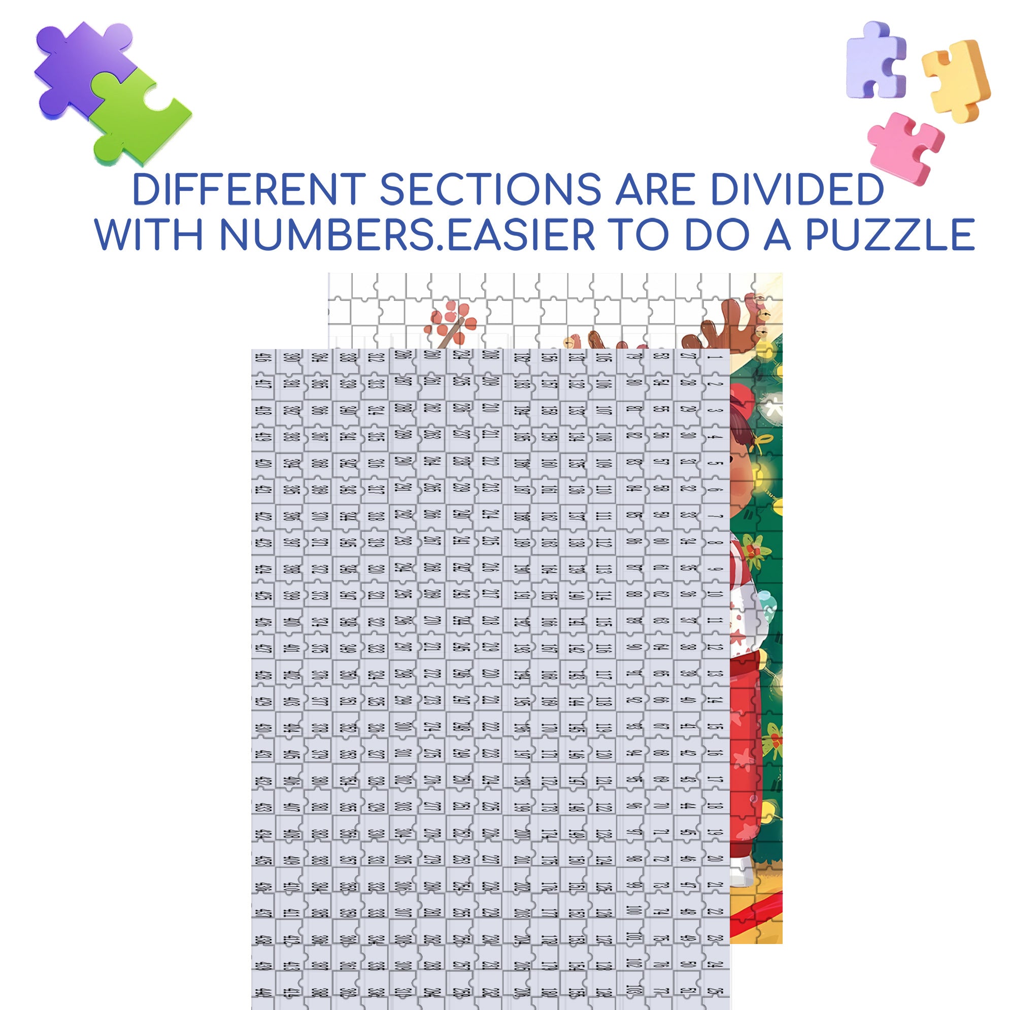Open A Gift 500pcs/1000pcs Jigsaw Puzzle, Scratch-Resistant, Interactive Family Game & Brain-Boosting DIY Decor, Perfect for Halloween, Christmas & New Year Gifts, Family Puzzle Game