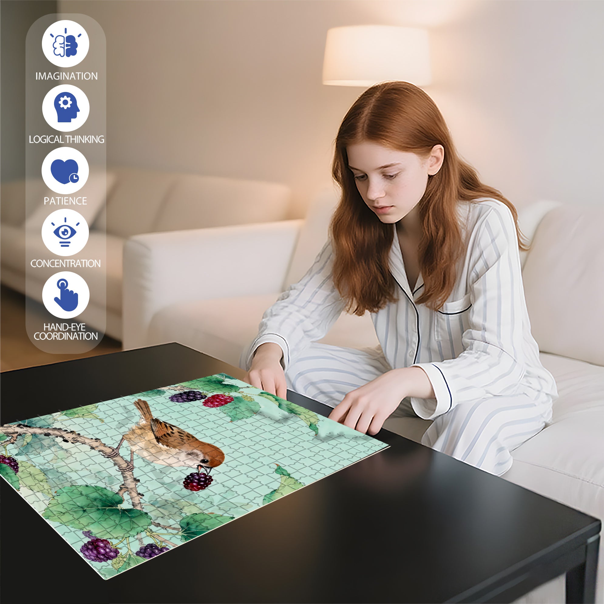 Paradoxornis Webbianus 500pcs/1000pcs Jigsaw Puzzle, Scratch-Resistant, Interactive Family Game & Brain-Boosting DIY Decor, Perfect for Halloween, Christmas & New Year Gifts, Family Puzzle Game