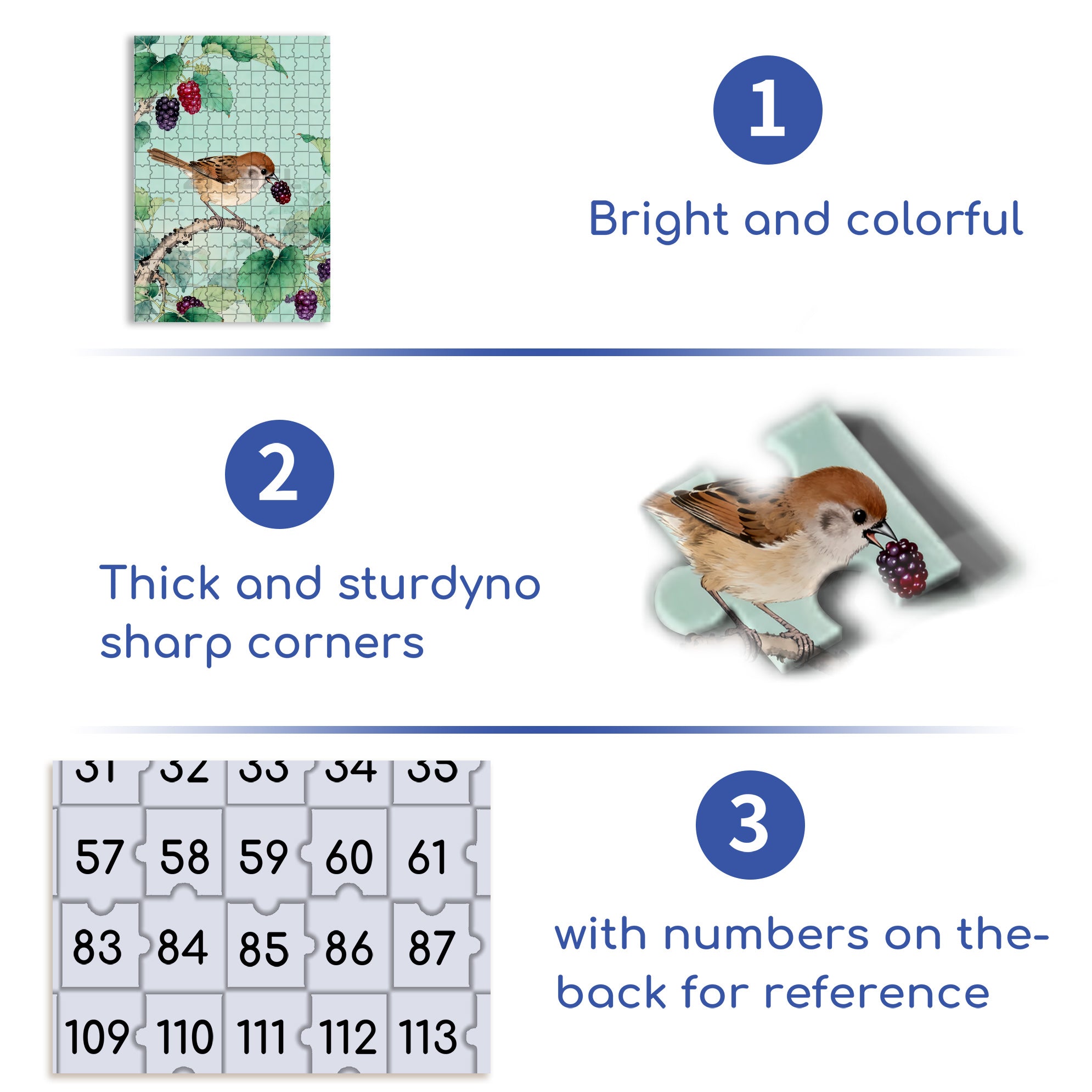 Paradoxornis Webbianus 500pcs/1000pcs Jigsaw Puzzle, Scratch-Resistant, Interactive Family Game & Brain-Boosting DIY Decor, Perfect for Halloween, Christmas & New Year Gifts, Family Puzzle Game