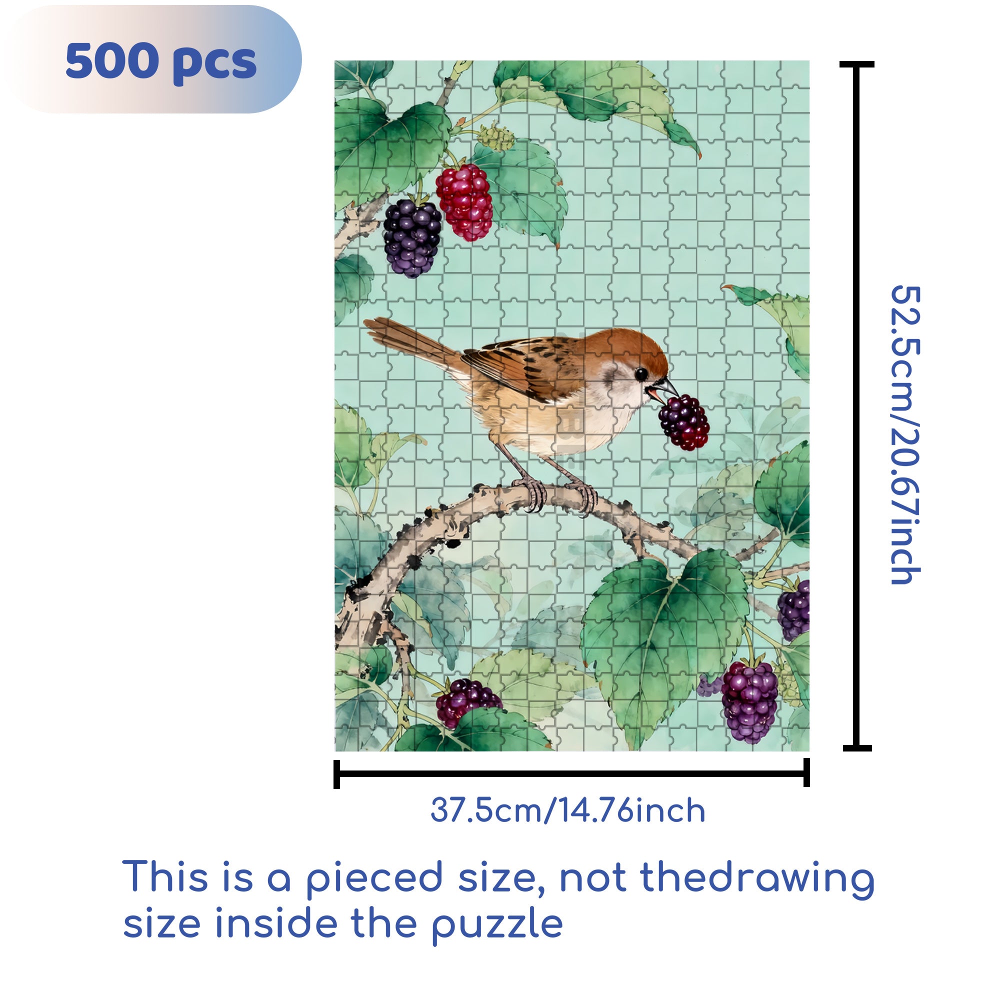 Paradoxornis Webbianus 500pcs/1000pcs Jigsaw Puzzle, Scratch-Resistant, Interactive Family Game & Brain-Boosting DIY Decor, Perfect for Halloween, Christmas & New Year Gifts, Family Puzzle Game