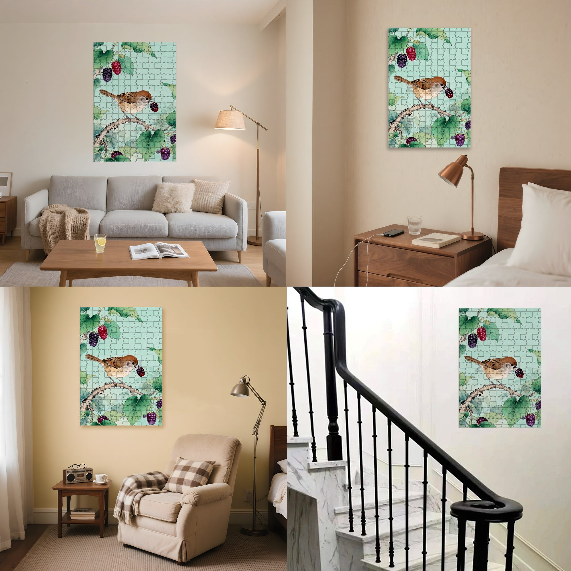 Paradoxornis Webbianus 500pcs/1000pcs Jigsaw Puzzle, Scratch-Resistant, Interactive Family Game & Brain-Boosting DIY Decor, Perfect for Halloween, Christmas & New Year Gifts, Family Puzzle Game