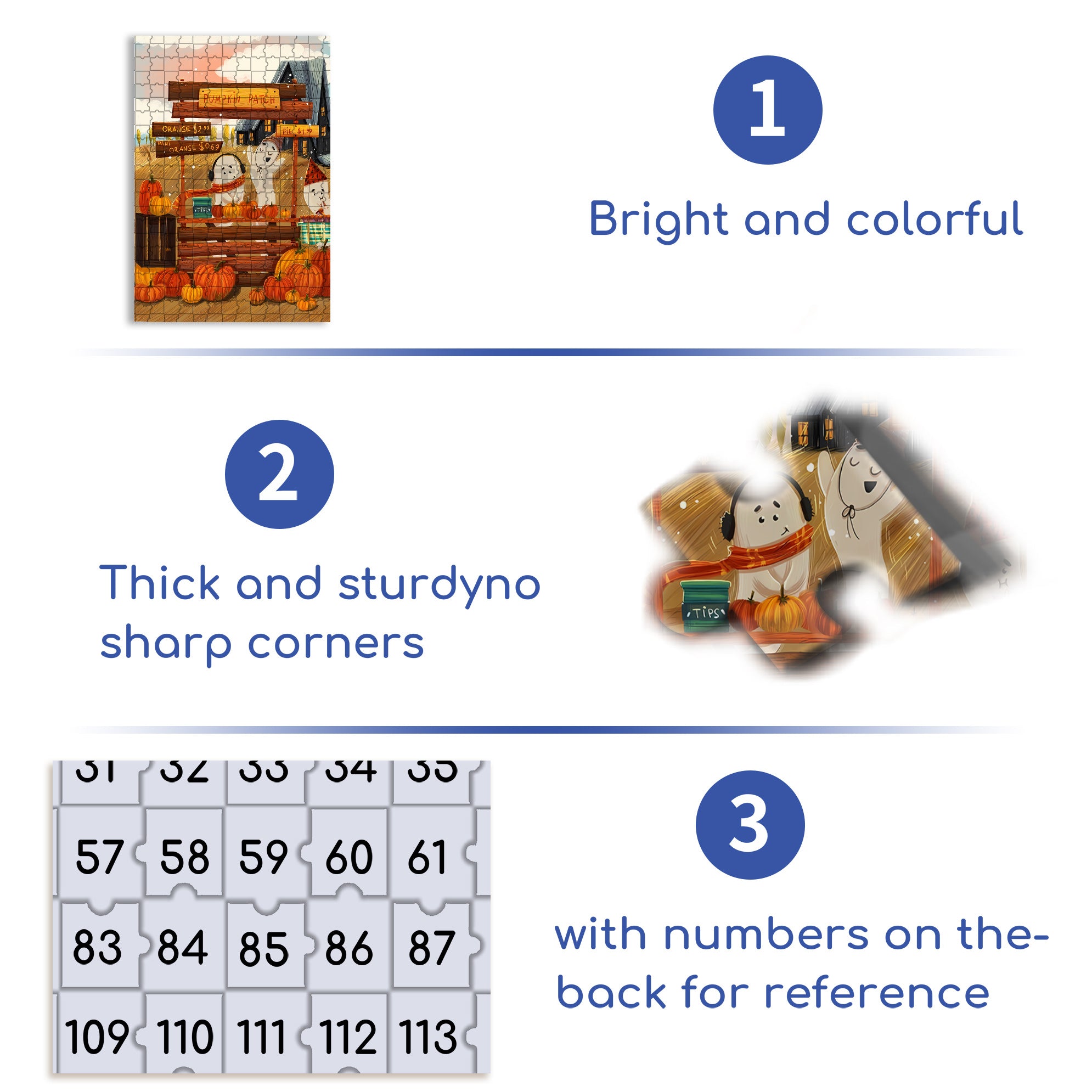 Pumpkin Patch 500pcs/1000pcs Jigsaw Puzzle, Scratch-Resistant, Interactive Family Game & Brain-Boosting DIY Decor, Perfect for Halloween, Christmas & New Year Gifts, Family Puzzle Game