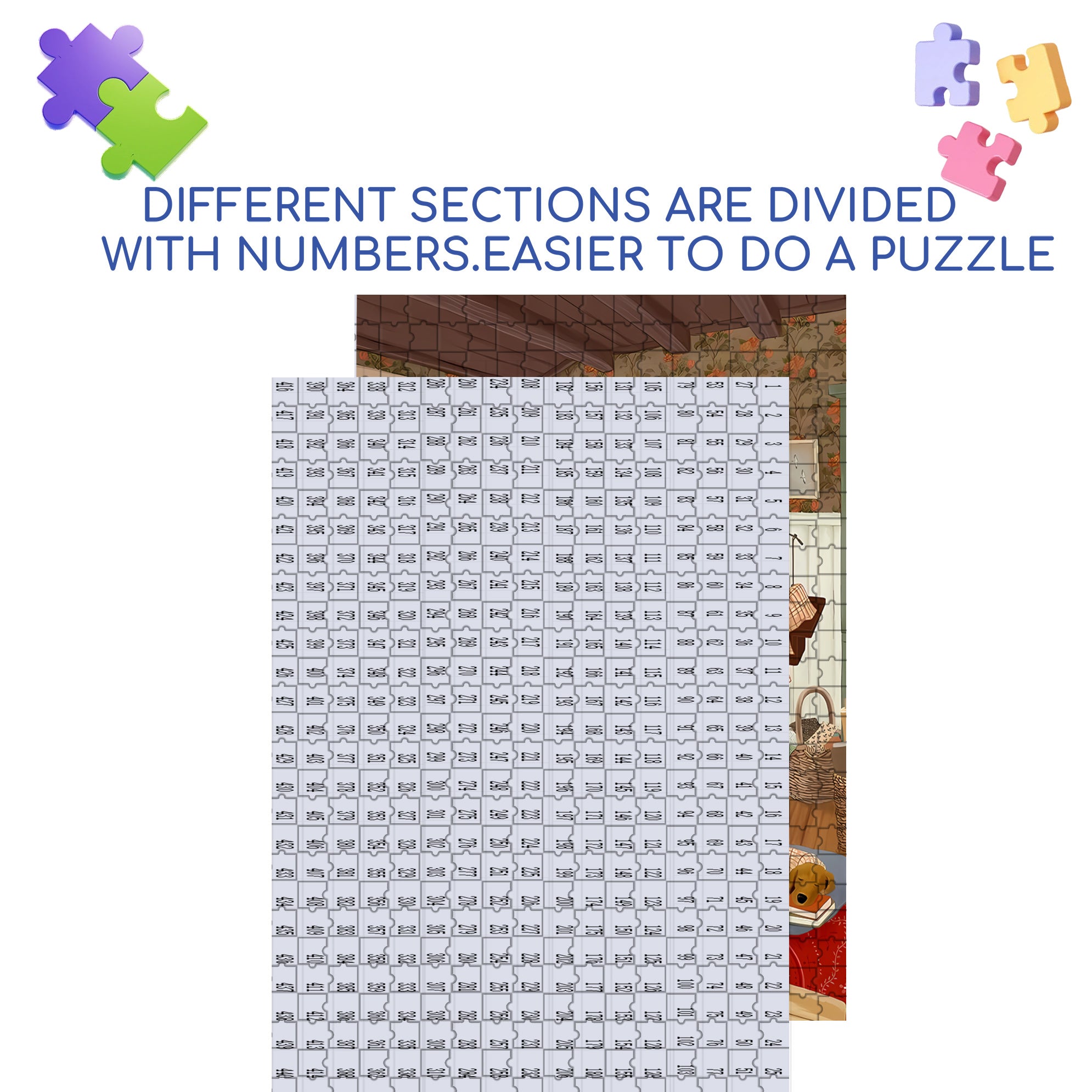 Sewing 500pcs/1000pcs Jigsaw Puzzle, Scratch-Resistant, Interactive Family Game & Brain-Boosting DIY Decor, Perfect for Halloween, Christmas & New Year Gifts, Family Puzzle Game
