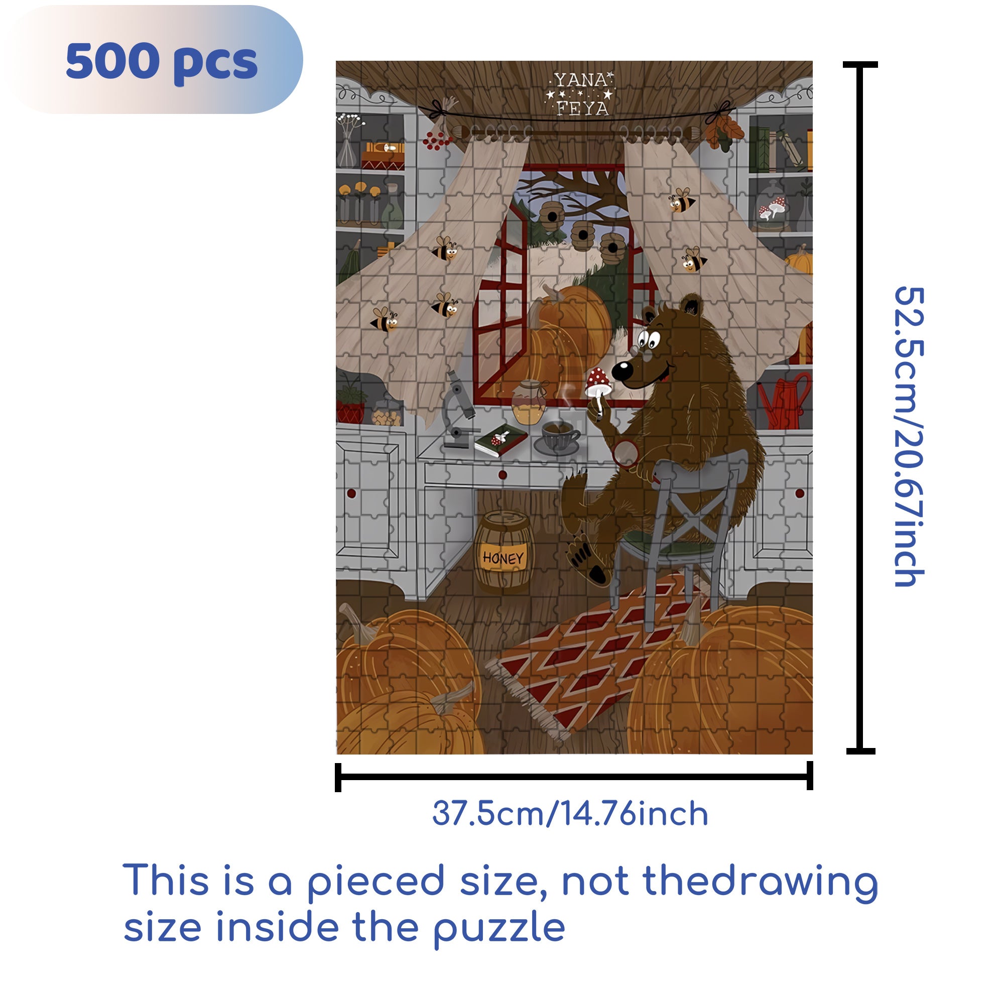 Study Mushrooms 500pcs/1000pcs Jigsaw Puzzle, Scratch-Resistant, Interactive Family Game & Brain-Boosting DIY Decor, Perfect for Halloween, Christmas & New Year Gifts, Family Puzzle Game