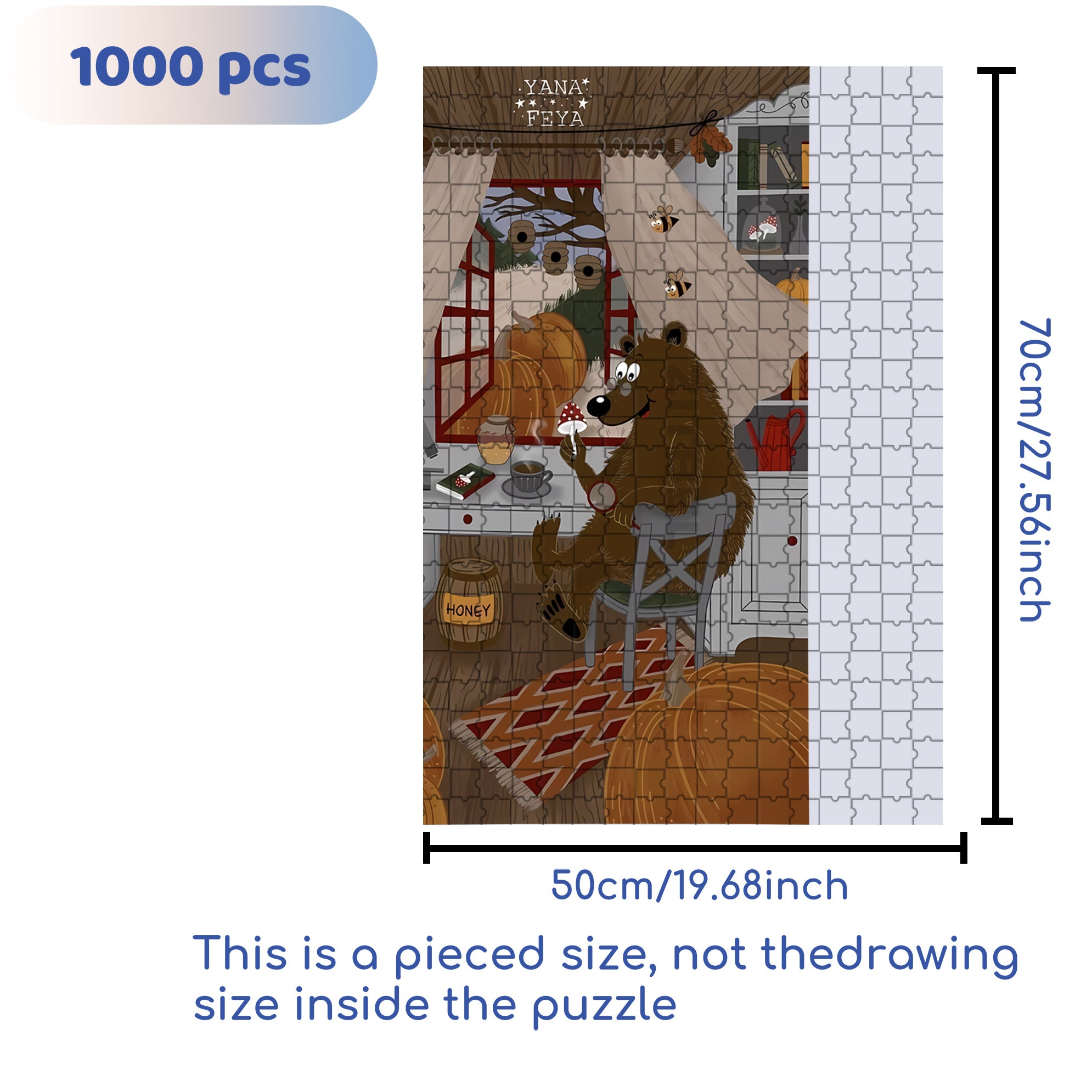Study Mushrooms 500pcs/1000pcs Jigsaw Puzzle, Scratch-Resistant, Interactive Family Game & Brain-Boosting DIY Decor, Perfect for Halloween, Christmas & New Year Gifts, Family Puzzle Game
