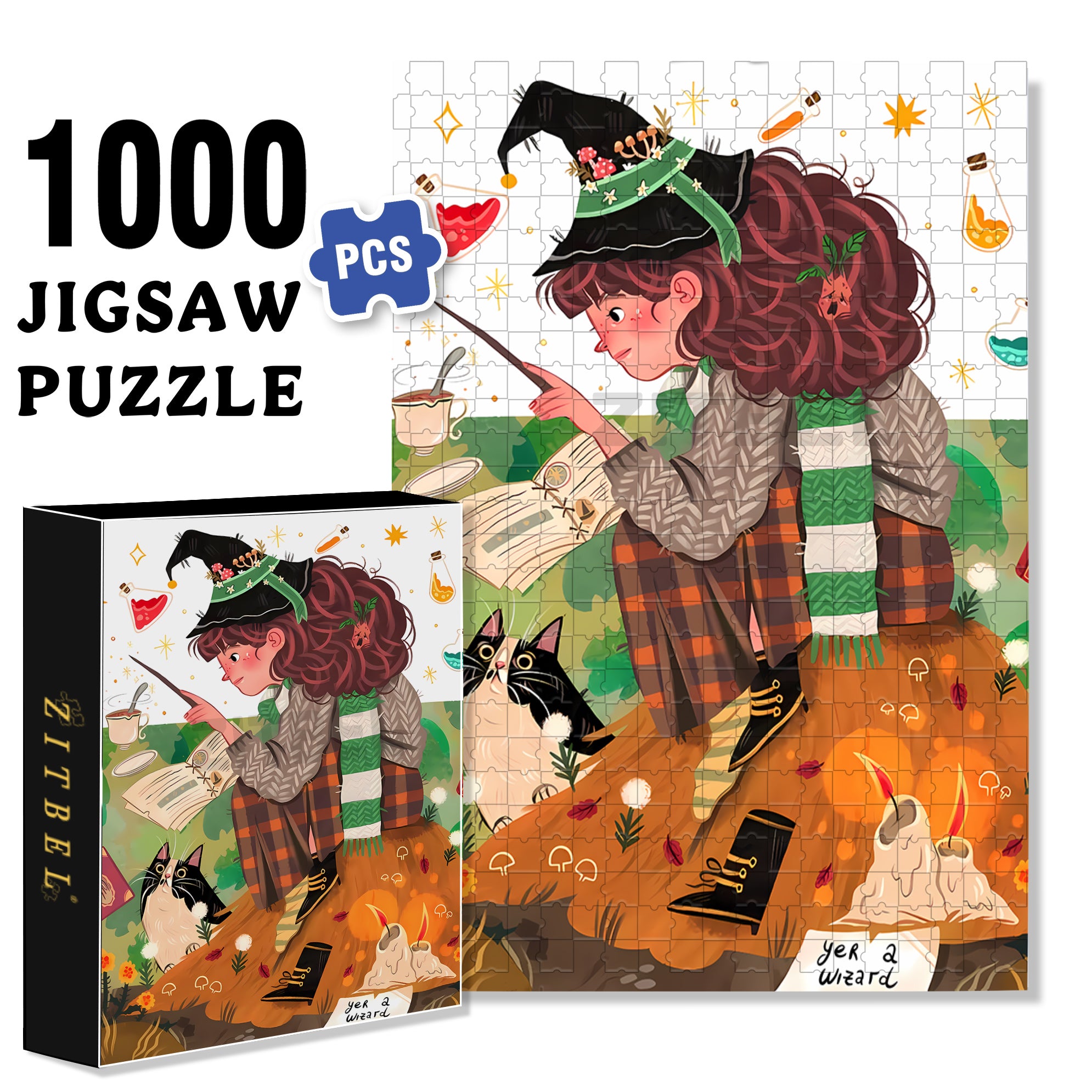 Susanna 500pcs/1000pcs Jigsaw Puzzle, Scratch-Resistant, Interactive Family Game & Brain-Boosting DIY Decor, Perfect for Halloween, Christmas & New Year Gifts, Family Puzzle Game
