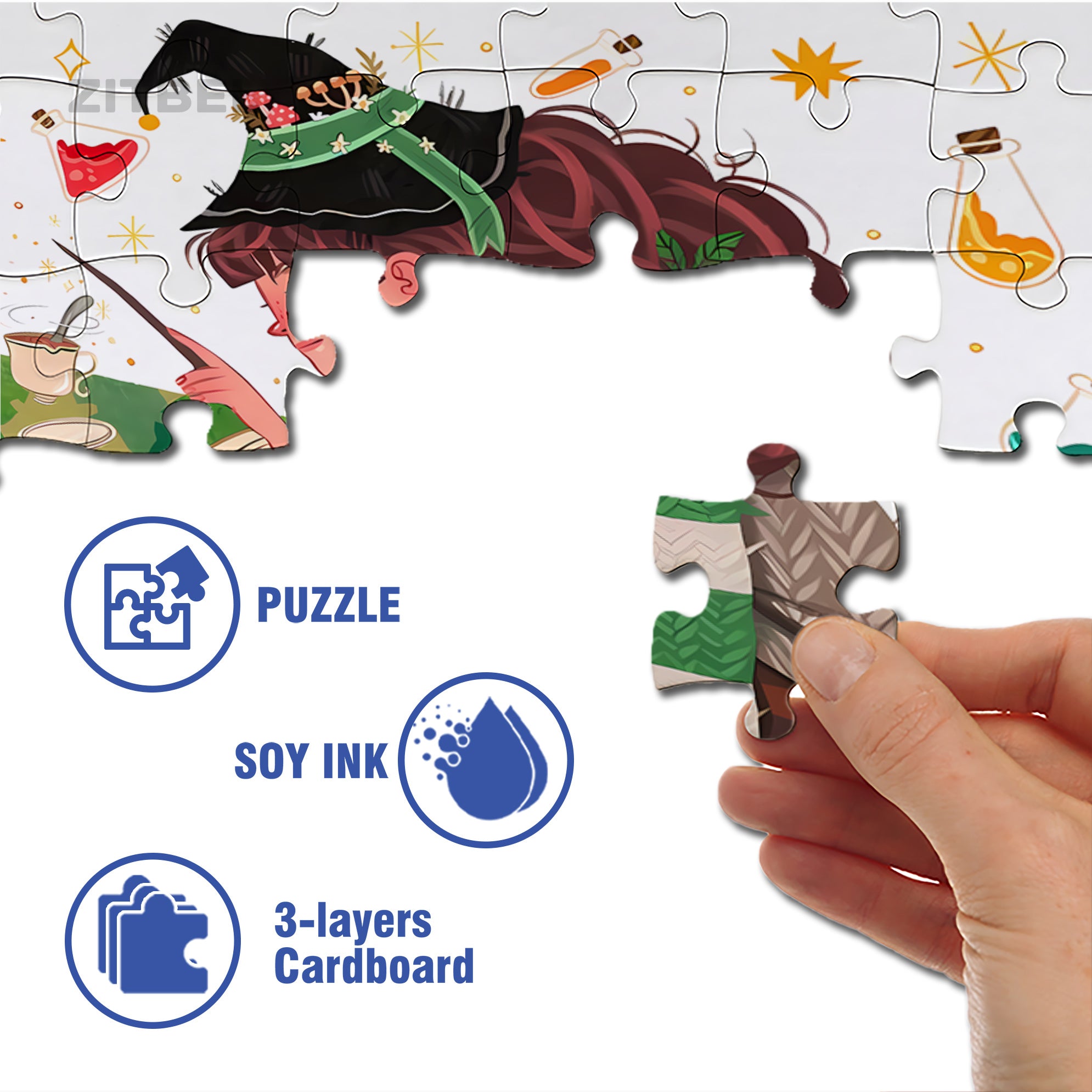 Susanna 500pcs/1000pcs Jigsaw Puzzle, Scratch-Resistant, Interactive Family Game & Brain-Boosting DIY Decor, Perfect for Halloween, Christmas & New Year Gifts, Family Puzzle Game