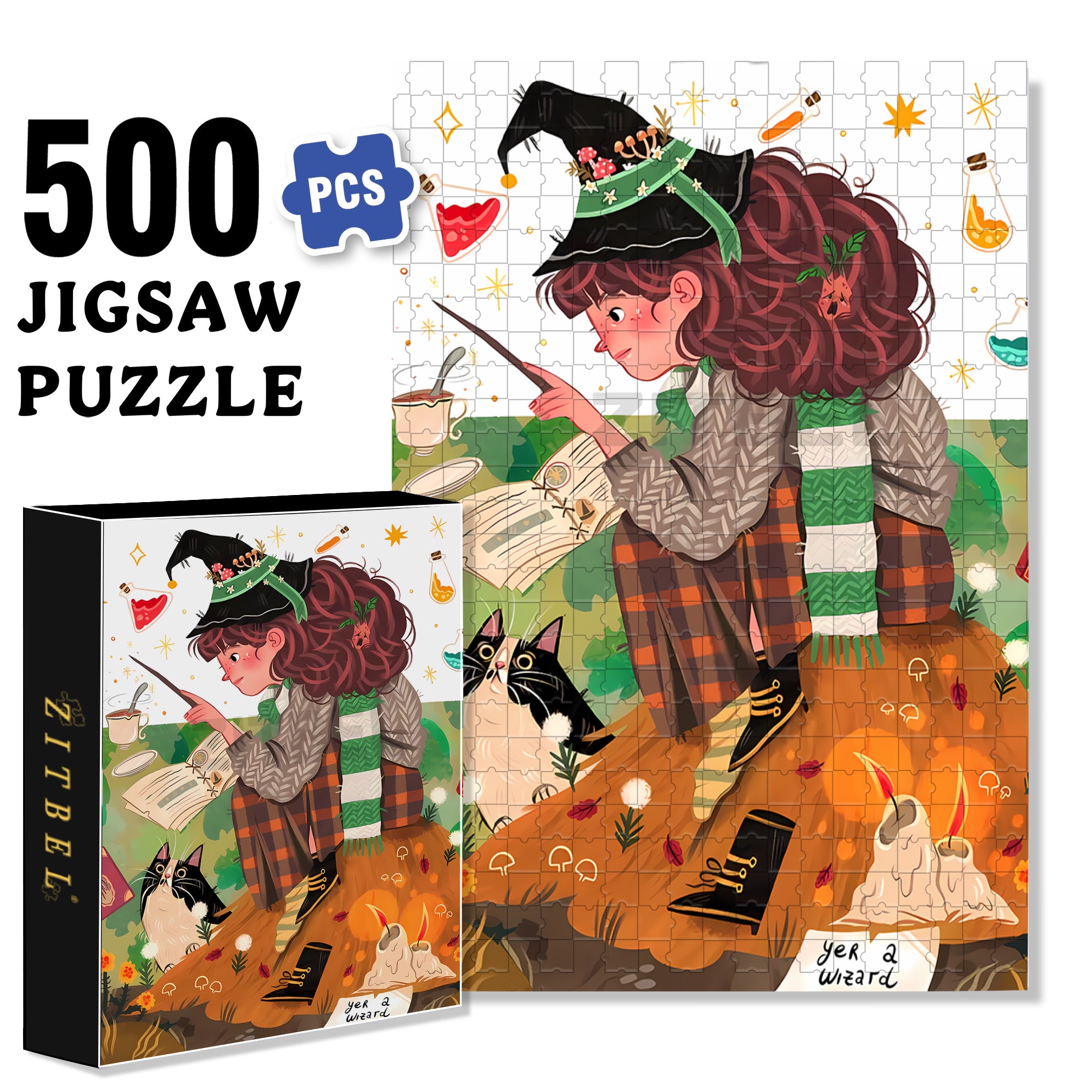 Susanna 500pcs/1000pcs Jigsaw Puzzle, Scratch-Resistant, Interactive Family Game & Brain-Boosting DIY Decor, Perfect for Halloween, Christmas & New Year Gifts, Family Puzzle Game