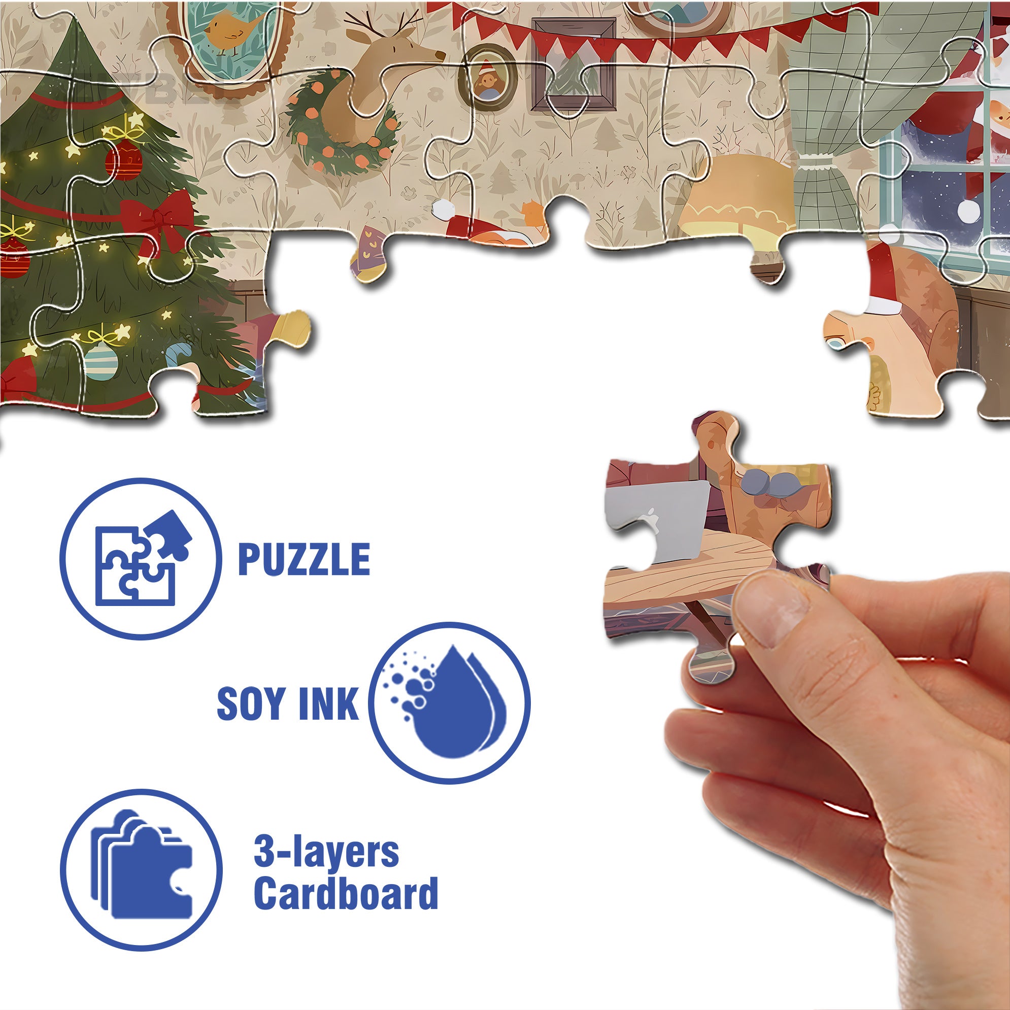 With Family Members 500pcs/1000pcs Jigsaw Puzzle, Scratch-Resistant, Interactive Family Game & Brain-Boosting DIY Decor, Perfect for Halloween, Christmas & New Year Gifts, Family Puzzle Game