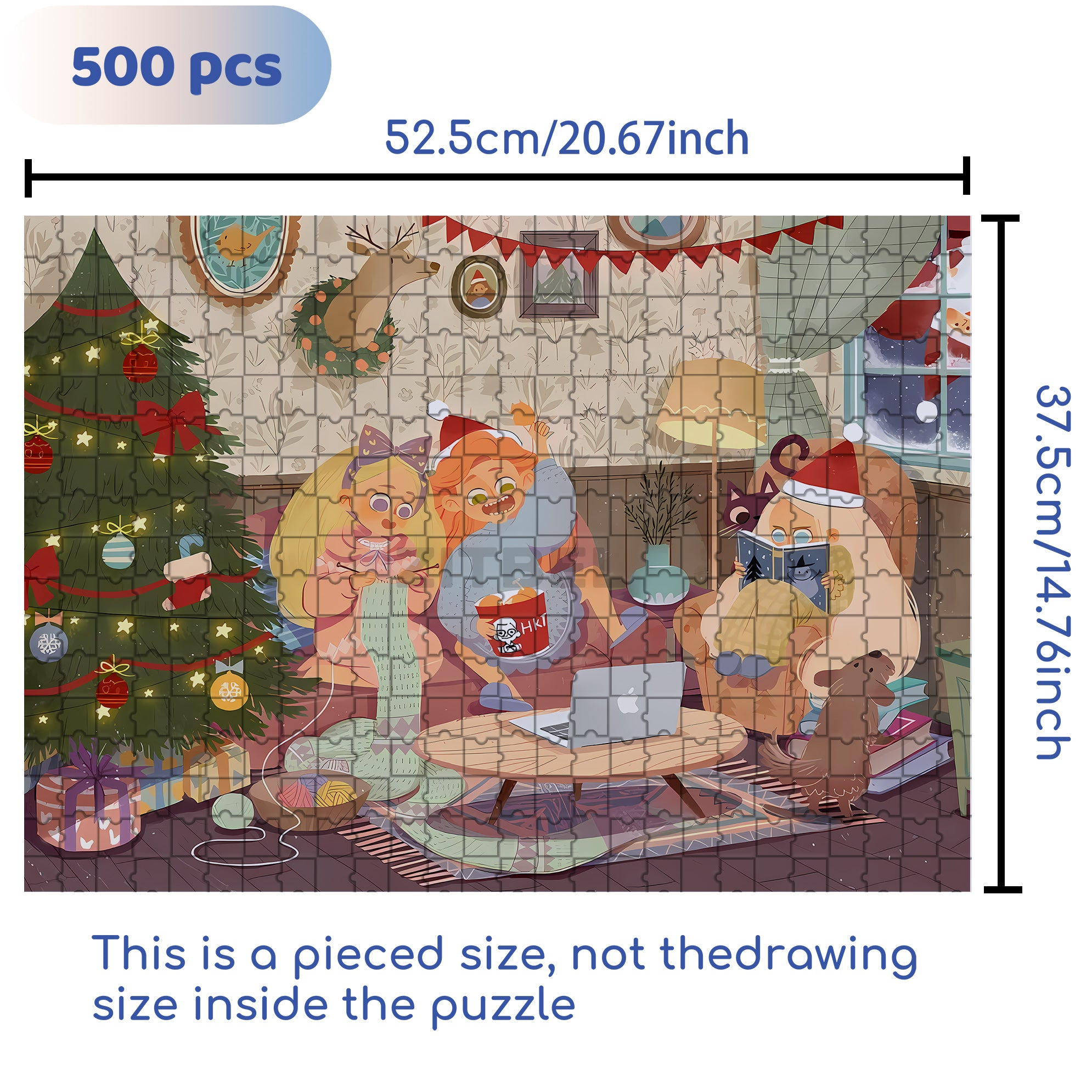 With Family Members 500pcs/1000pcs Jigsaw Puzzle, Scratch-Resistant, Interactive Family Game & Brain-Boosting DIY Decor, Perfect for Halloween, Christmas & New Year Gifts, Family Puzzle Game