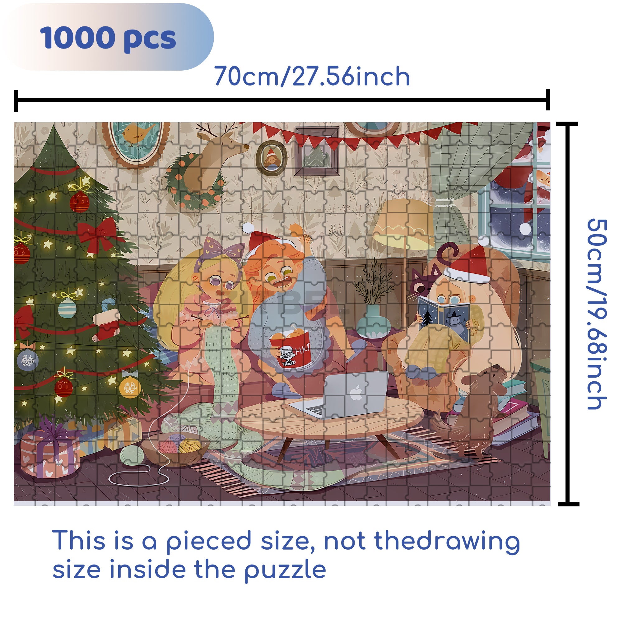 With Family Members 500pcs/1000pcs Jigsaw Puzzle, Scratch-Resistant, Interactive Family Game & Brain-Boosting DIY Decor, Perfect for Halloween, Christmas & New Year Gifts, Family Puzzle Game