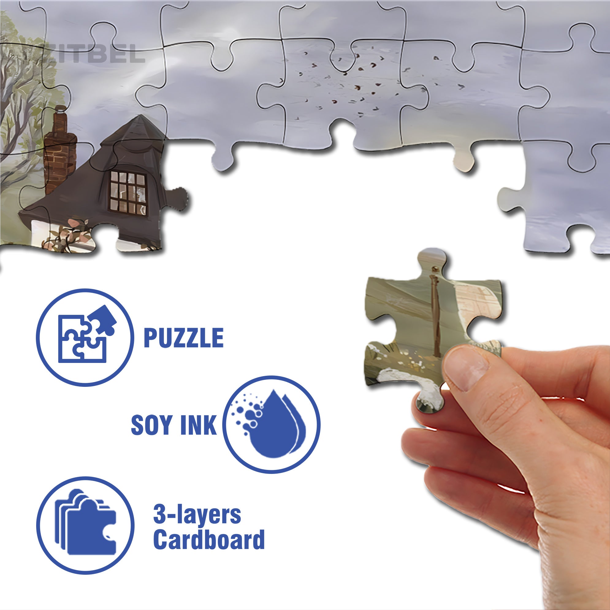 With Mom Together 500pcs/1000pcs Jigsaw Puzzle, Scratch-Resistant, Interactive Family Game & Brain-Boosting DIY Decor, Perfect for Halloween, Christmas & New Year Gifts, Family Puzzle Game