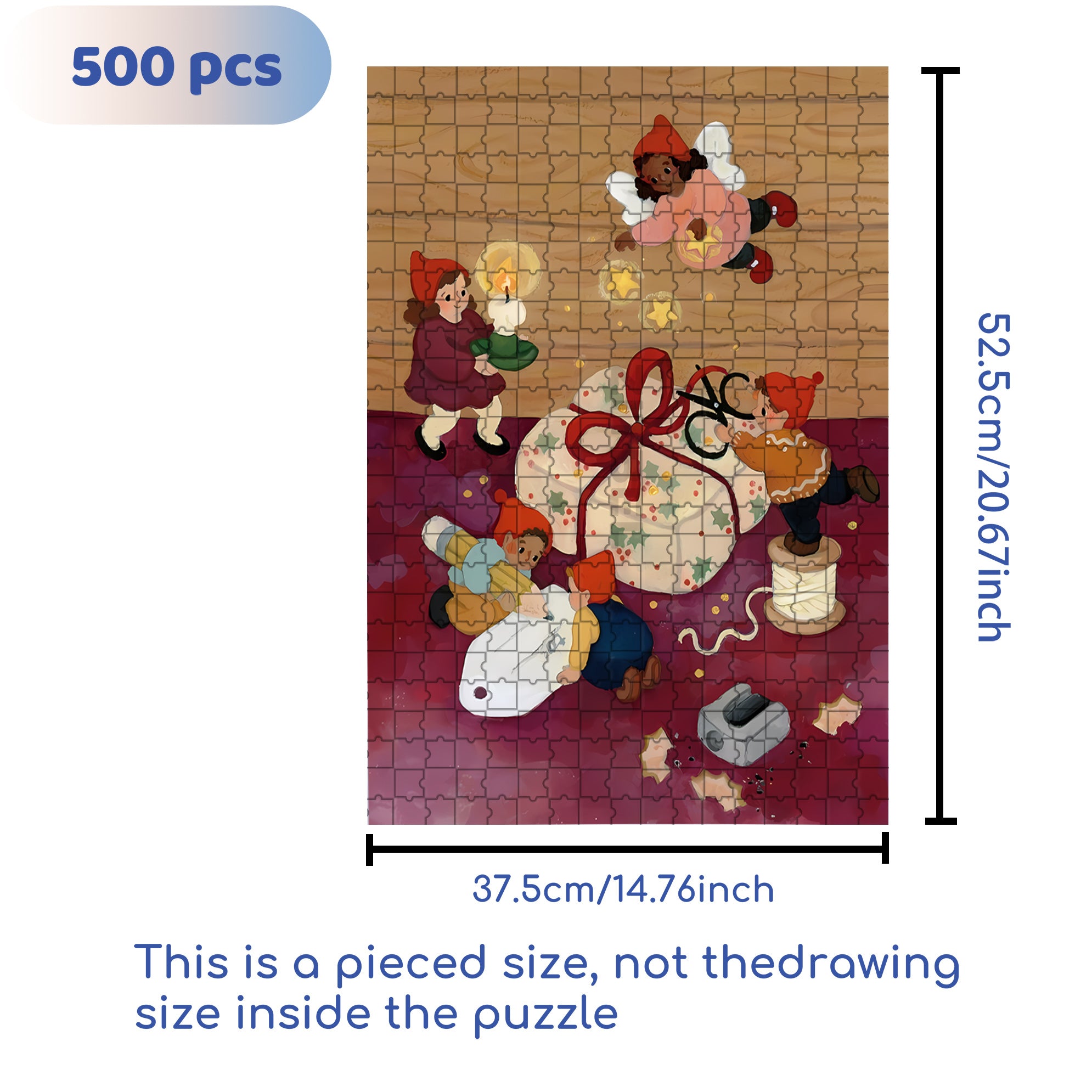 Wrap Gift 500pcs/1000pcs Jigsaw Puzzle, Scratch-Resistant, Interactive Family Game & Brain-Boosting DIY Decor, Perfect for Halloween, Christmas & New Year Gifts, Family Puzzle Game