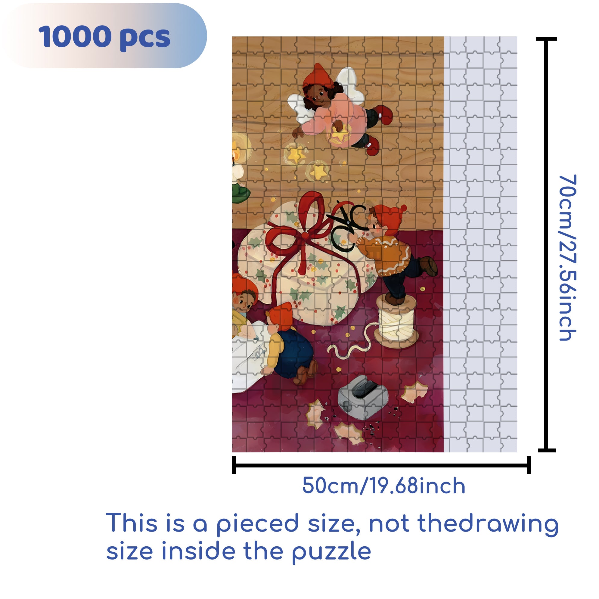 Wrap Gift 500pcs/1000pcs Jigsaw Puzzle, Scratch-Resistant, Interactive Family Game & Brain-Boosting DIY Decor, Perfect for Halloween, Christmas & New Year Gifts, Family Puzzle Game