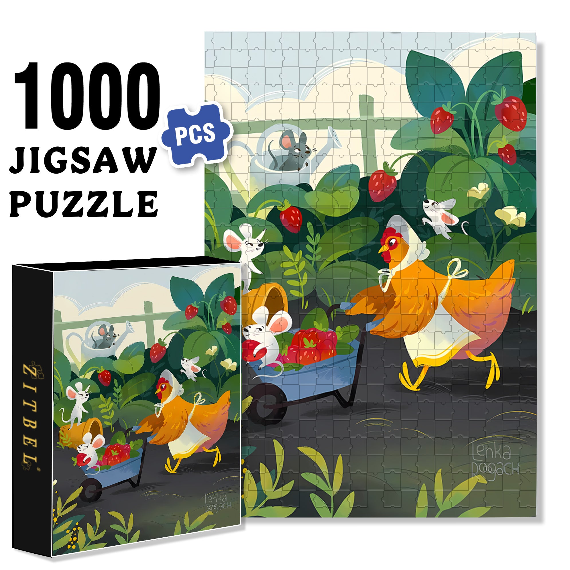Animal Gardeners 500pcs/1000pcs Jigsaw Puzzle, Scratch-Resistant, Interactive Family Game & Brain-Boosting DIY Decor, Perfect for Halloween, Christmas & New Year Gifts, Family Puzzle Game