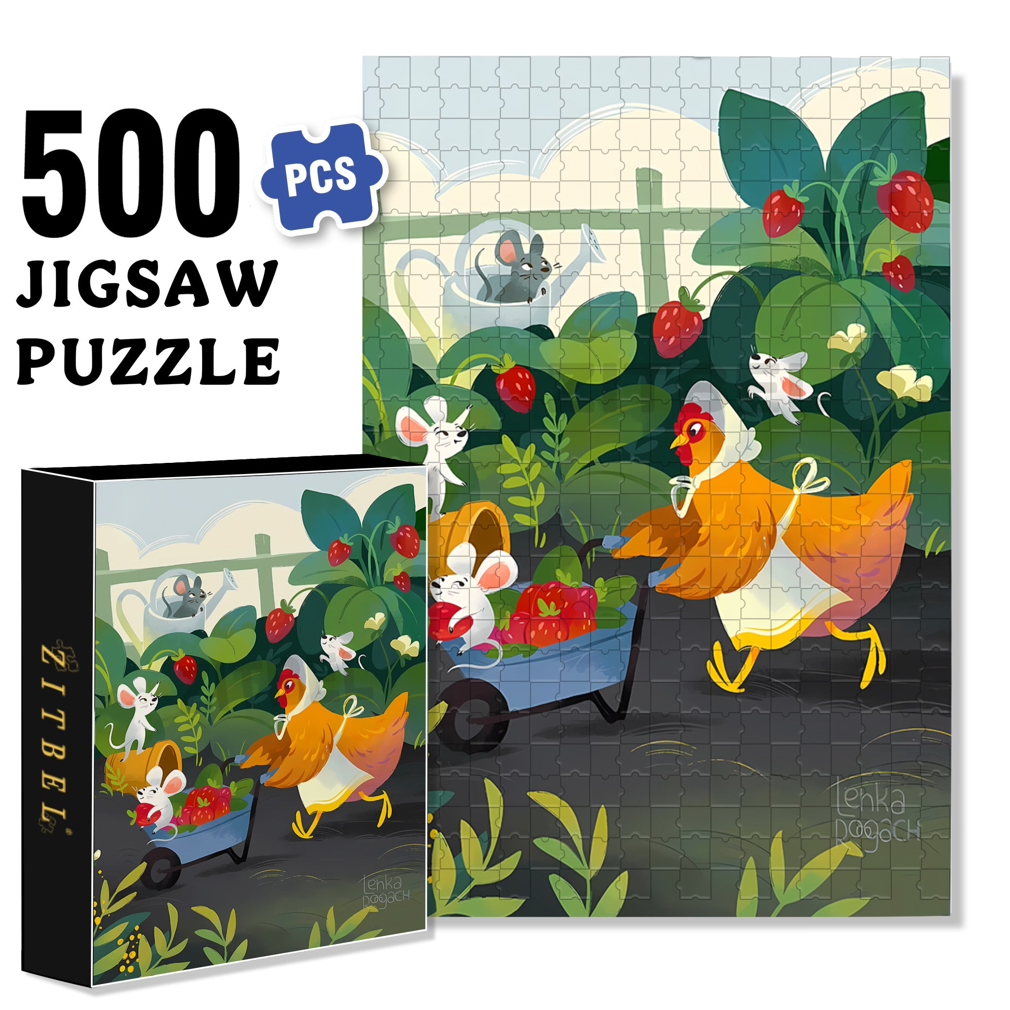 Animal Gardeners 500pcs/1000pcs Jigsaw Puzzle, Scratch-Resistant, Interactive Family Game & Brain-Boosting DIY Decor, Perfect for Halloween, Christmas & New Year Gifts, Family Puzzle Game