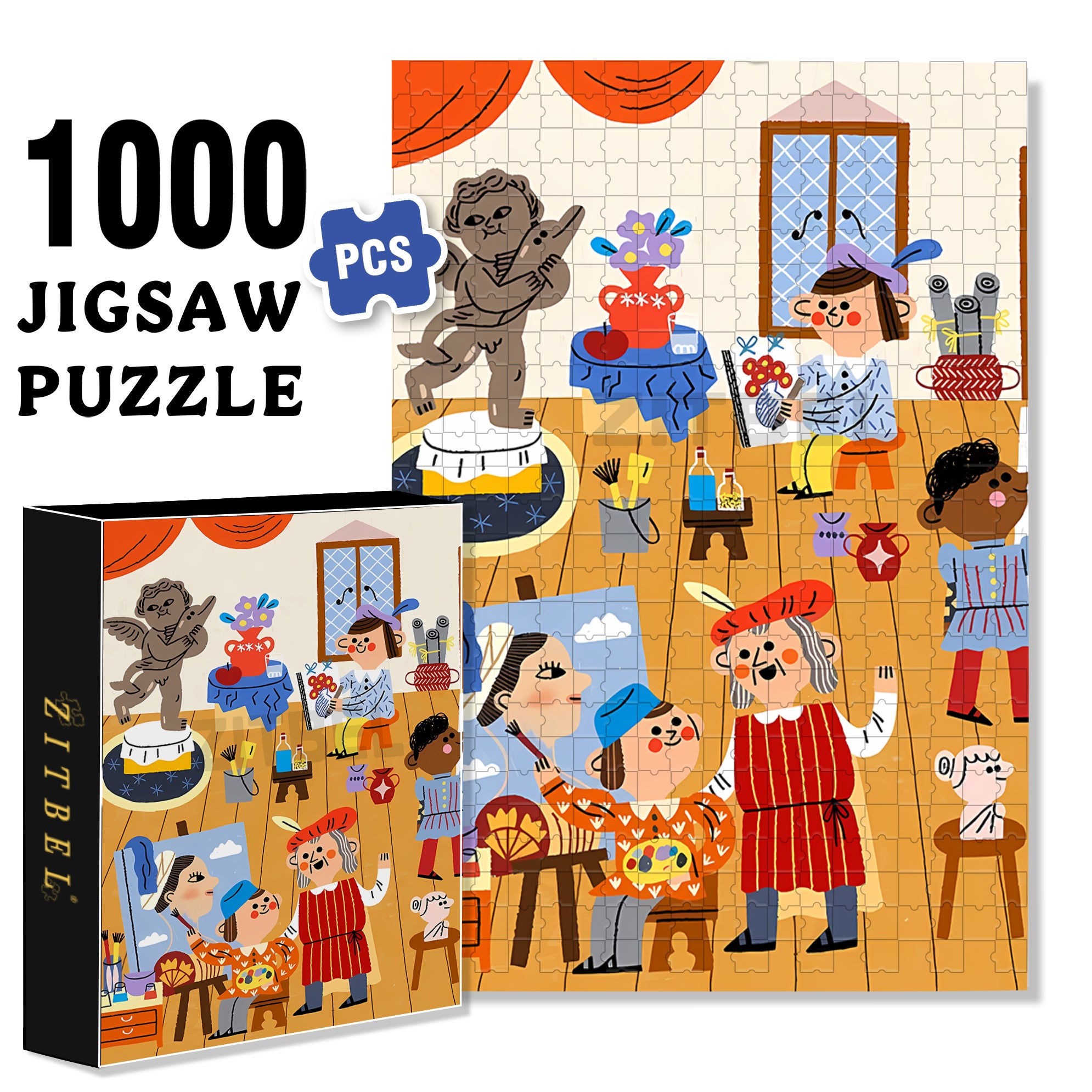 Art Curriculum 500pcs/1000pcs Jigsaw Puzzle, Scratch-Resistant, Interactive Family Game & Brain-Boosting DIY Decor, Perfect for Halloween, Christmas & New Year Gifts, Family Puzzle Game
