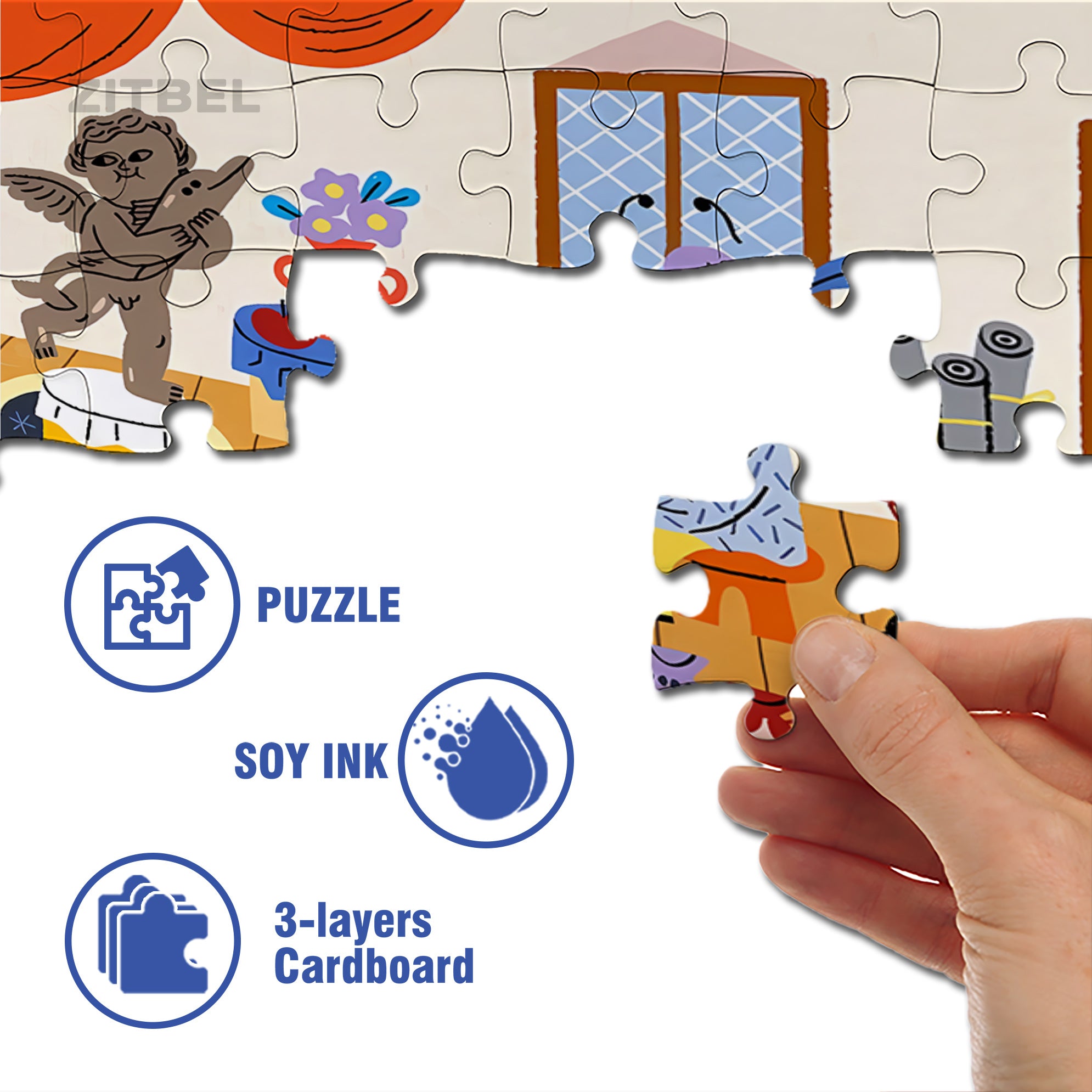 Art Curriculum 500pcs/1000pcs Jigsaw Puzzle, Scratch-Resistant, Interactive Family Game & Brain-Boosting DIY Decor, Perfect for Halloween, Christmas & New Year Gifts, Family Puzzle Game