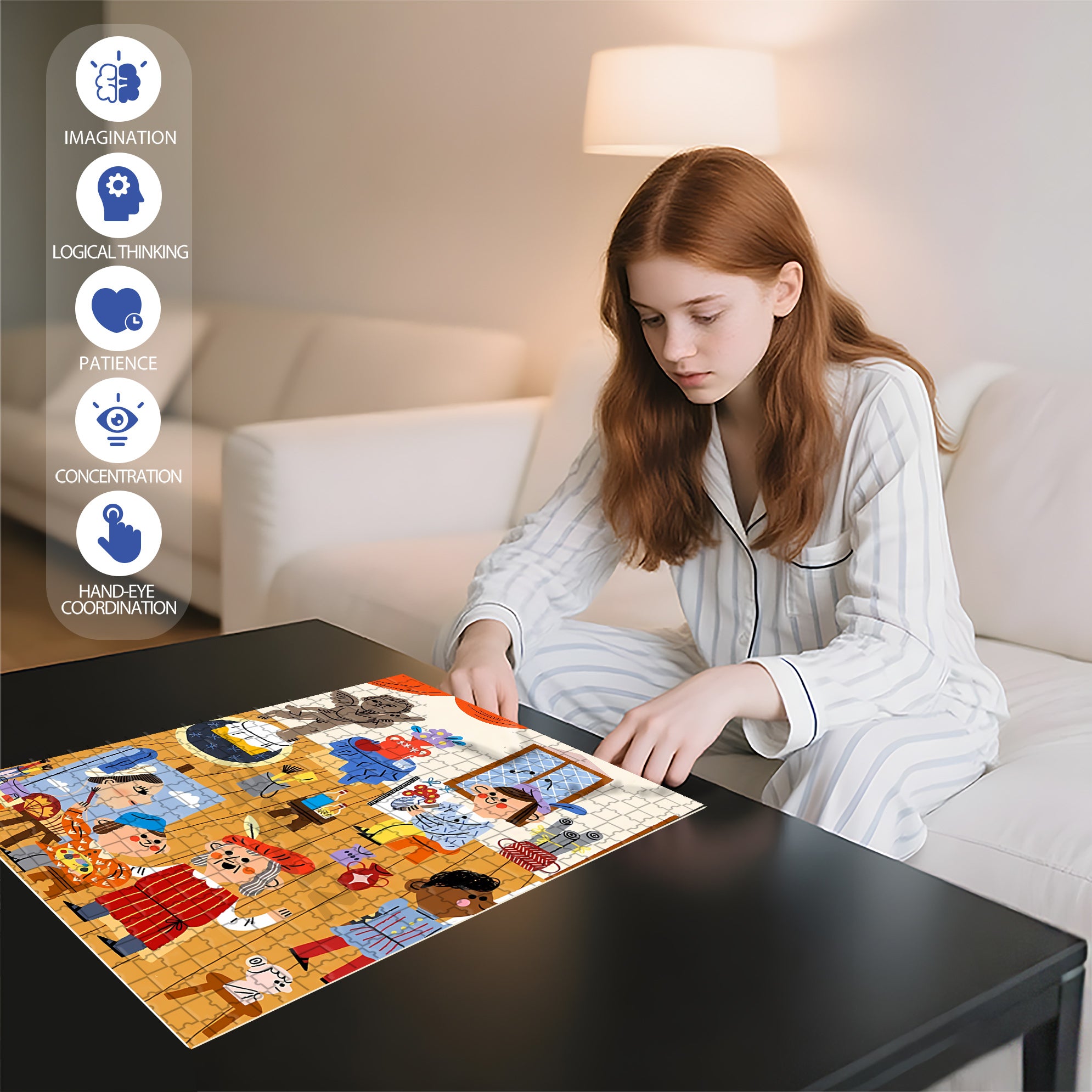 Art Curriculum 500pcs/1000pcs Jigsaw Puzzle, Scratch-Resistant, Interactive Family Game & Brain-Boosting DIY Decor, Perfect for Halloween, Christmas & New Year Gifts, Family Puzzle Game