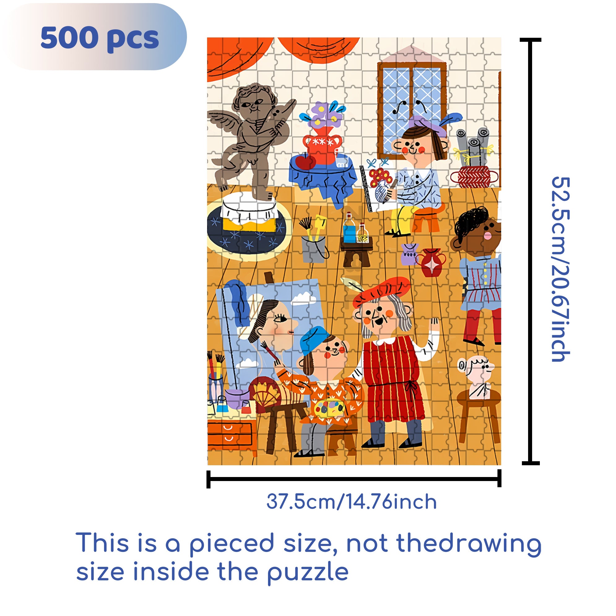 Art Curriculum 500pcs/1000pcs Jigsaw Puzzle, Scratch-Resistant, Interactive Family Game & Brain-Boosting DIY Decor, Perfect for Halloween, Christmas & New Year Gifts, Family Puzzle Game