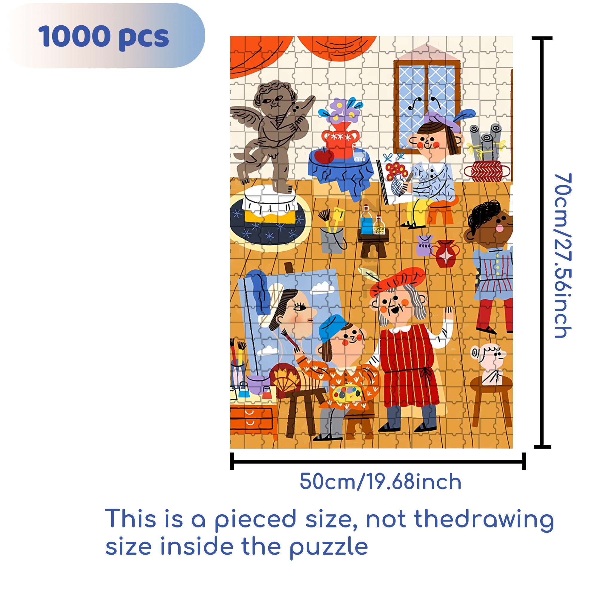 Art Curriculum 500pcs/1000pcs Jigsaw Puzzle, Scratch-Resistant, Interactive Family Game & Brain-Boosting DIY Decor, Perfect for Halloween, Christmas & New Year Gifts, Family Puzzle Game