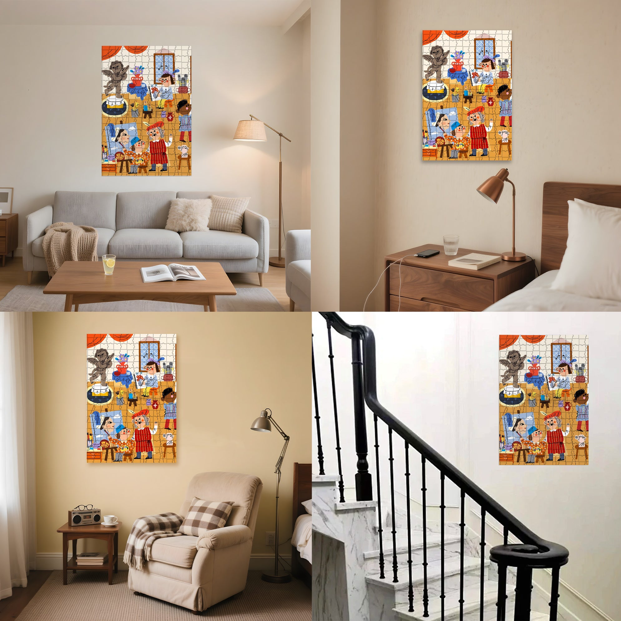 Art Curriculum 500pcs/1000pcs Jigsaw Puzzle, Scratch-Resistant, Interactive Family Game & Brain-Boosting DIY Decor, Perfect for Halloween, Christmas & New Year Gifts, Family Puzzle Game