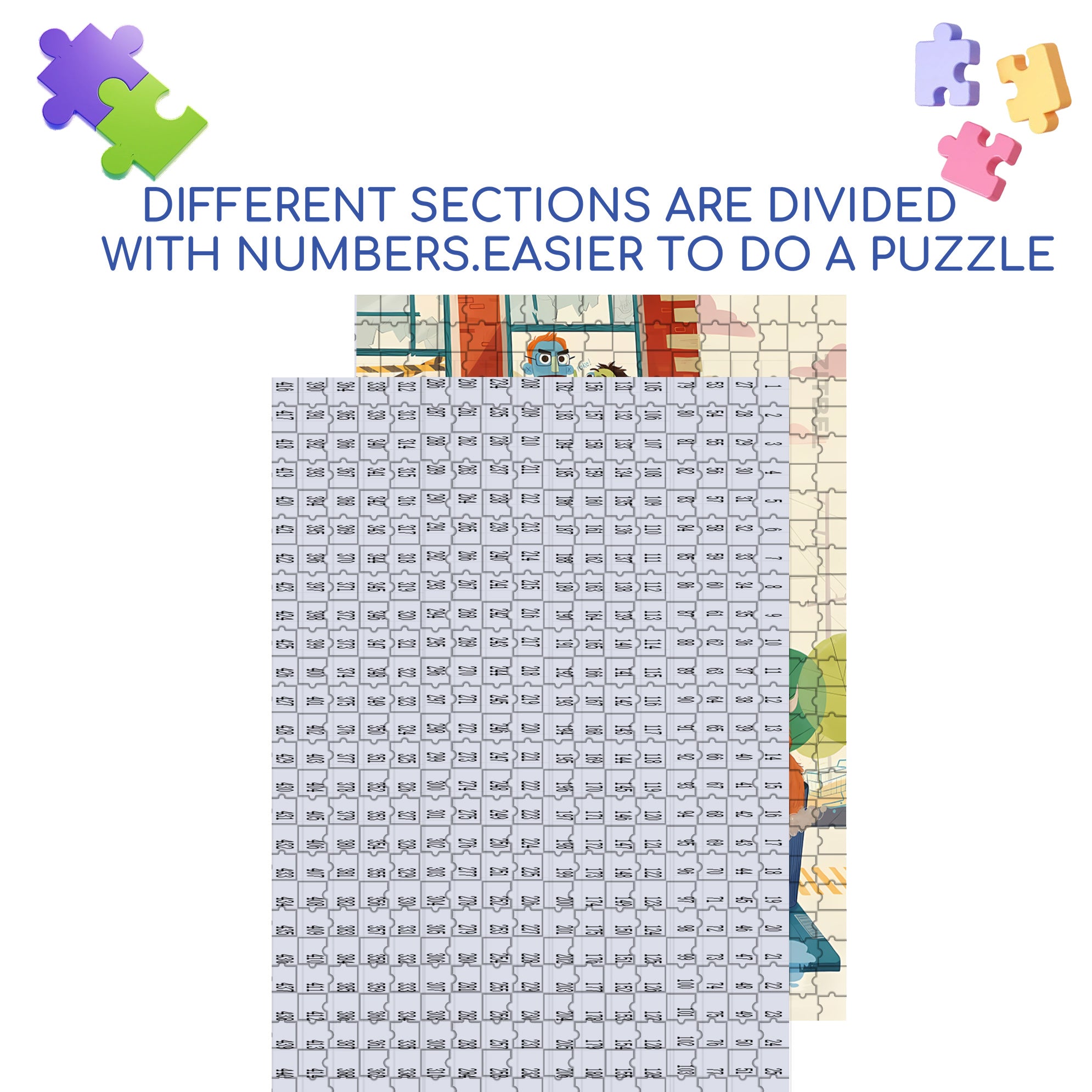Avenue Q 500pcs/1000pcs Jigsaw Puzzle, Scratch-Resistant, Interactive Family Game & Brain-Boosting DIY Decor, Perfect for Halloween, Christmas & New Year Gifts, Family Puzzle Game