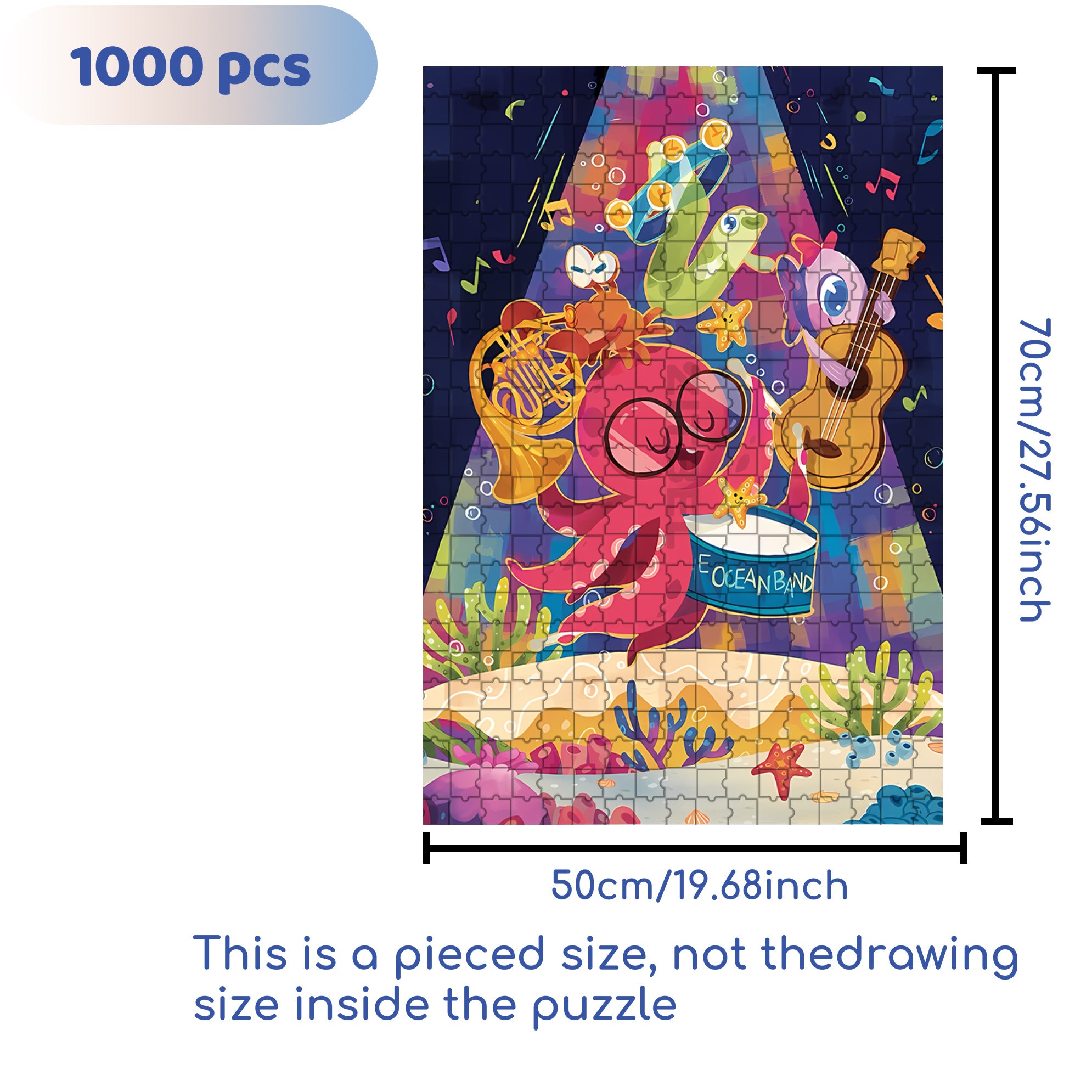 Band 500pcs/1000pcs Jigsaw Puzzle, Scratch-Resistant, Interactive Family Game & Brain-Boosting DIY Decor, Perfect for Halloween, Christmas & New Year Gifts, Family Puzzle Game