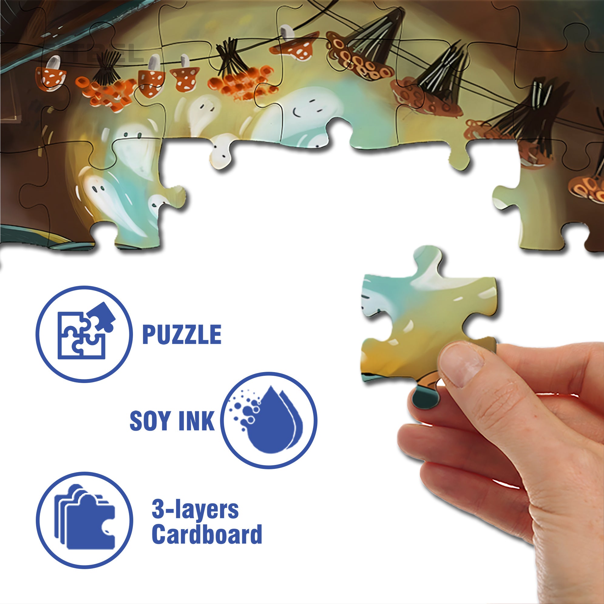 Boom 500pcs/1000pcs Jigsaw Puzzle, Scratch-Resistant, Interactive Family Game & Brain-Boosting DIY Decor, Perfect for Halloween, Christmas & New Year Gifts, Family Puzzle Game