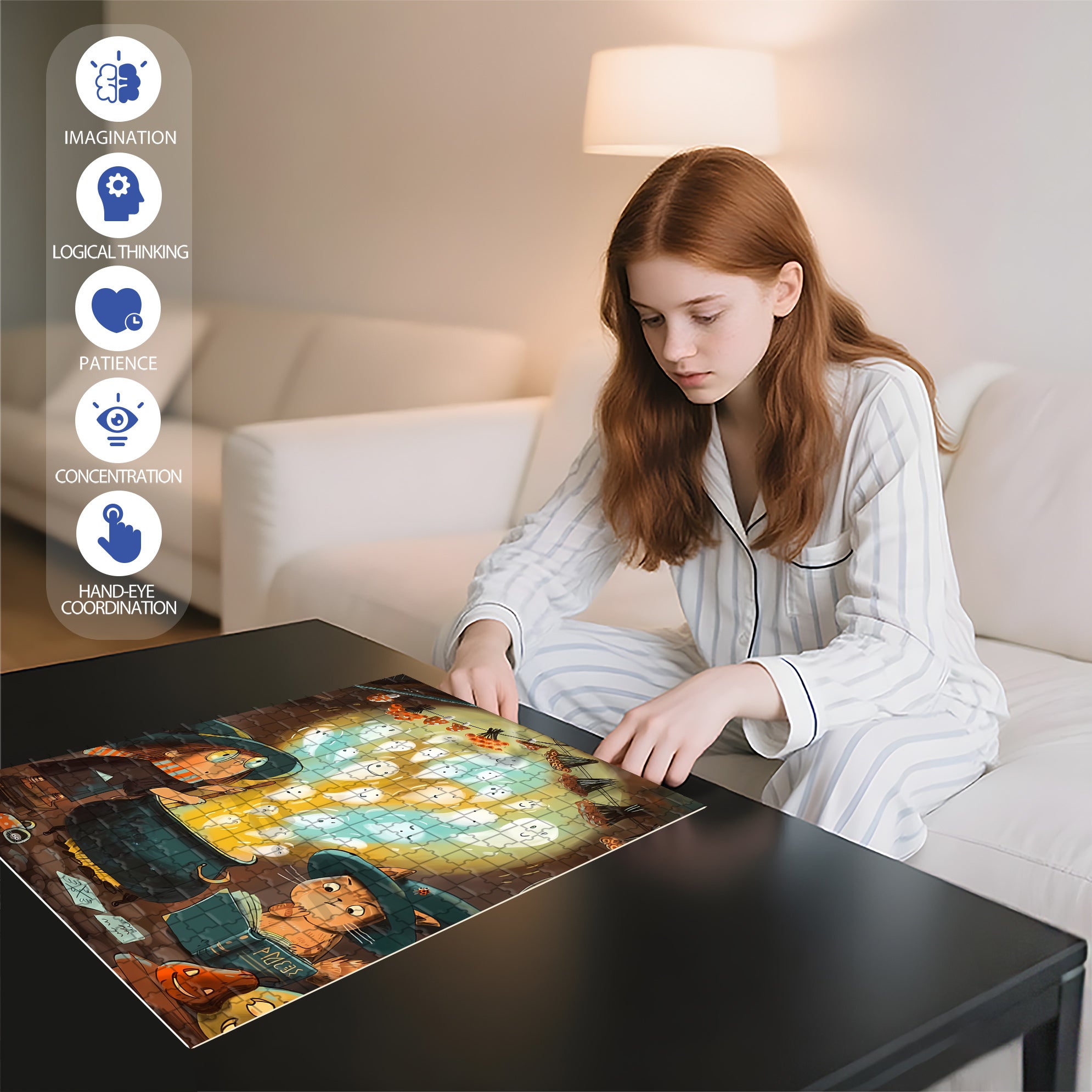 Boom 500pcs/1000pcs Jigsaw Puzzle, Scratch-Resistant, Interactive Family Game & Brain-Boosting DIY Decor, Perfect for Halloween, Christmas & New Year Gifts, Family Puzzle Game