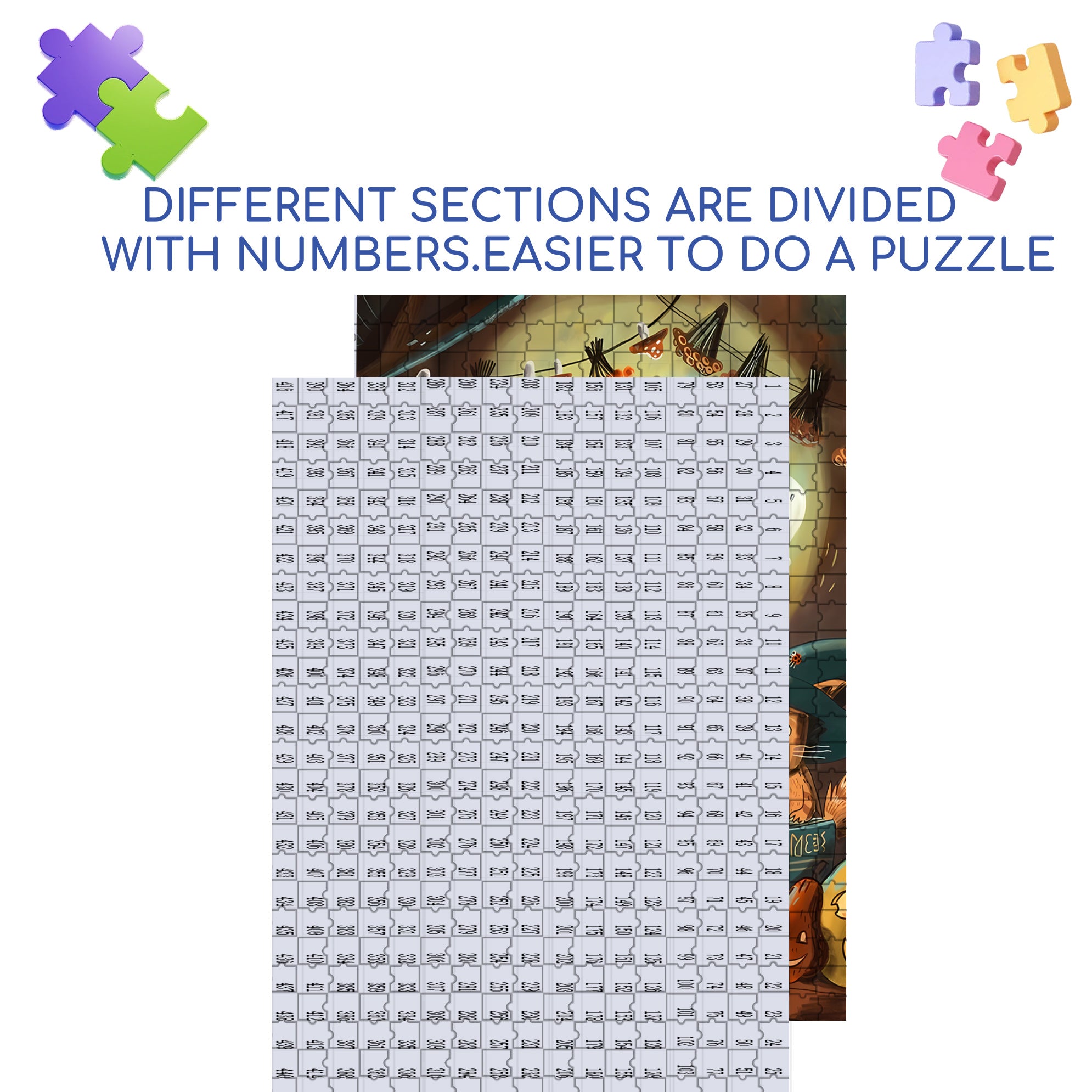 Boom 500pcs/1000pcs Jigsaw Puzzle, Scratch-Resistant, Interactive Family Game & Brain-Boosting DIY Decor, Perfect for Halloween, Christmas & New Year Gifts, Family Puzzle Game