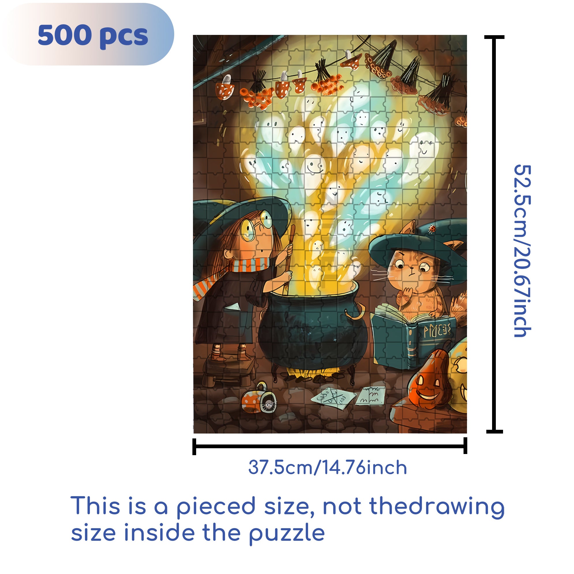 Boom 500pcs/1000pcs Jigsaw Puzzle, Scratch-Resistant, Interactive Family Game & Brain-Boosting DIY Decor, Perfect for Halloween, Christmas & New Year Gifts, Family Puzzle Game
