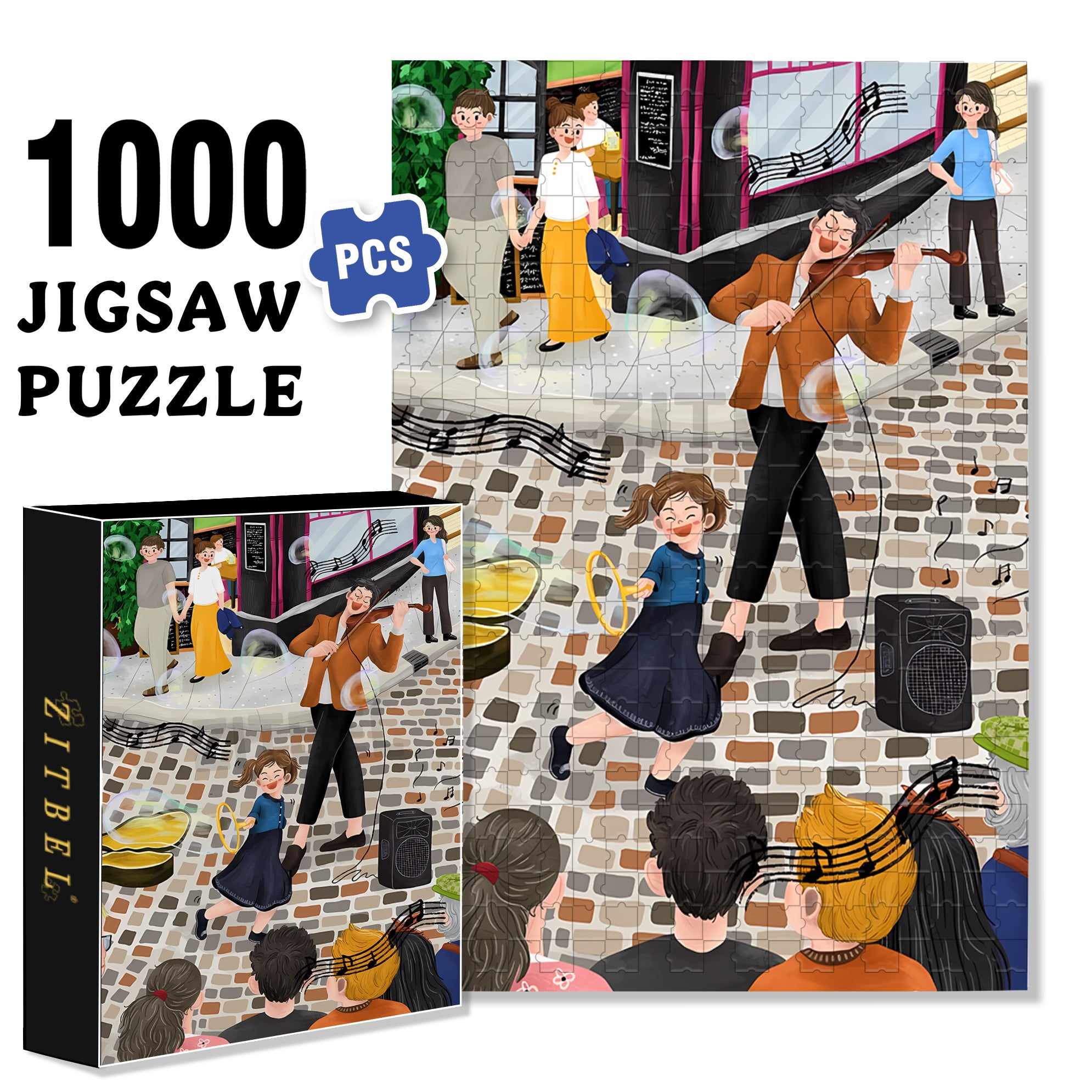 Busker 500pcs/1000pcs Jigsaw Puzzle, Scratch-Resistant, Interactive Family Game & Brain-Boosting DIY Decor, Perfect for Halloween, Christmas & New Year Gifts, Family Puzzle Game