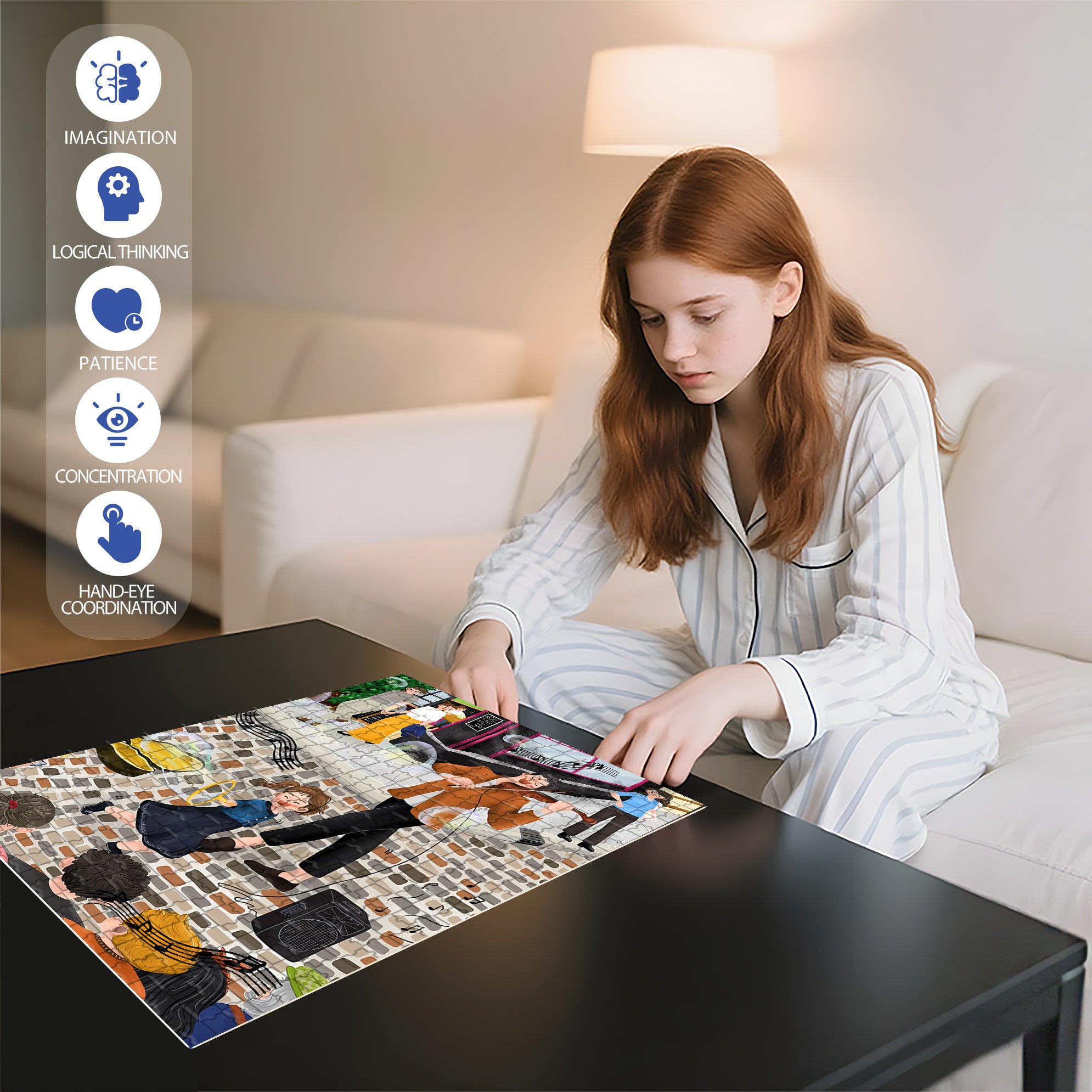 Busker 500pcs/1000pcs Jigsaw Puzzle, Scratch-Resistant, Interactive Family Game & Brain-Boosting DIY Decor, Perfect for Halloween, Christmas & New Year Gifts, Family Puzzle Game